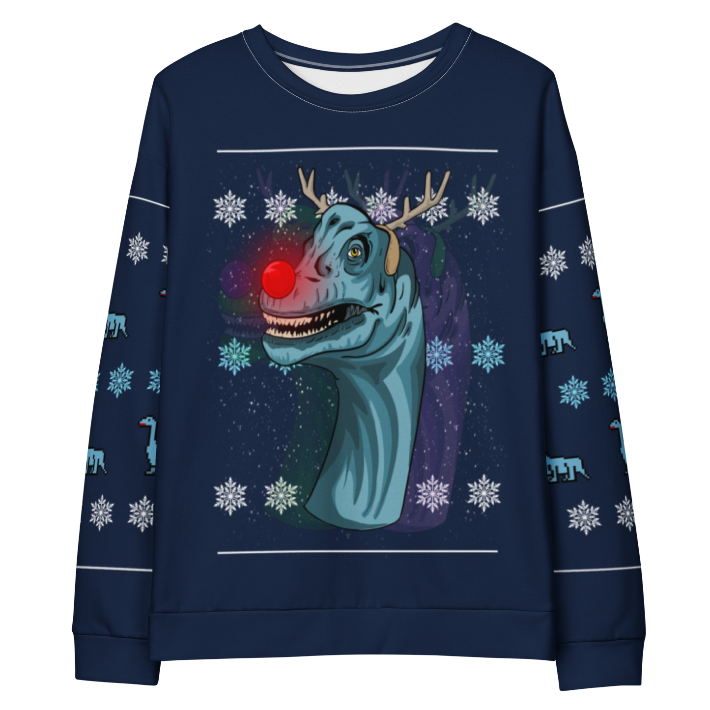 Rudolf the Red Nosed Brachiosaurus Christmas Sweater