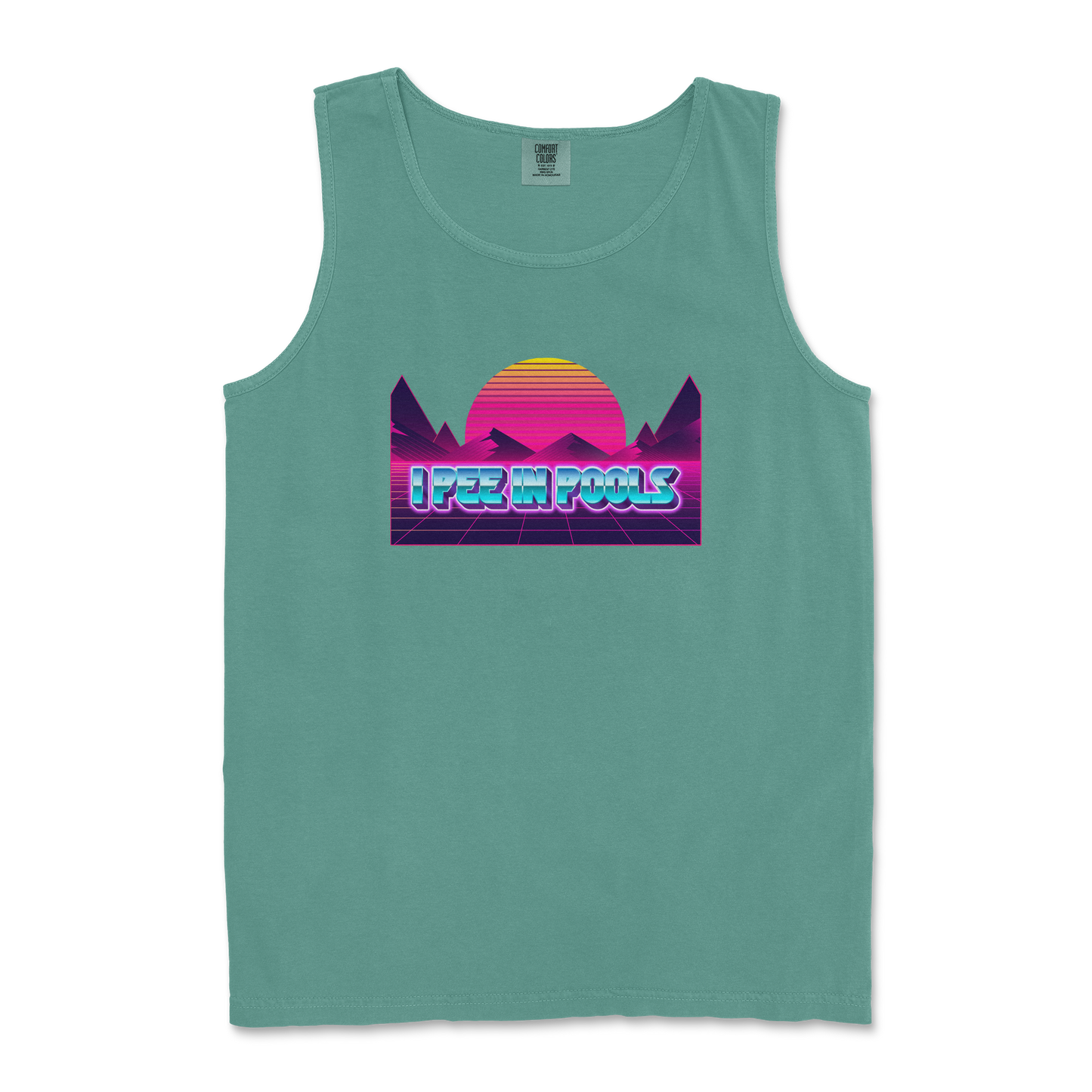 Comfort Colors Tank Top I Pee in Pools in Light-Green