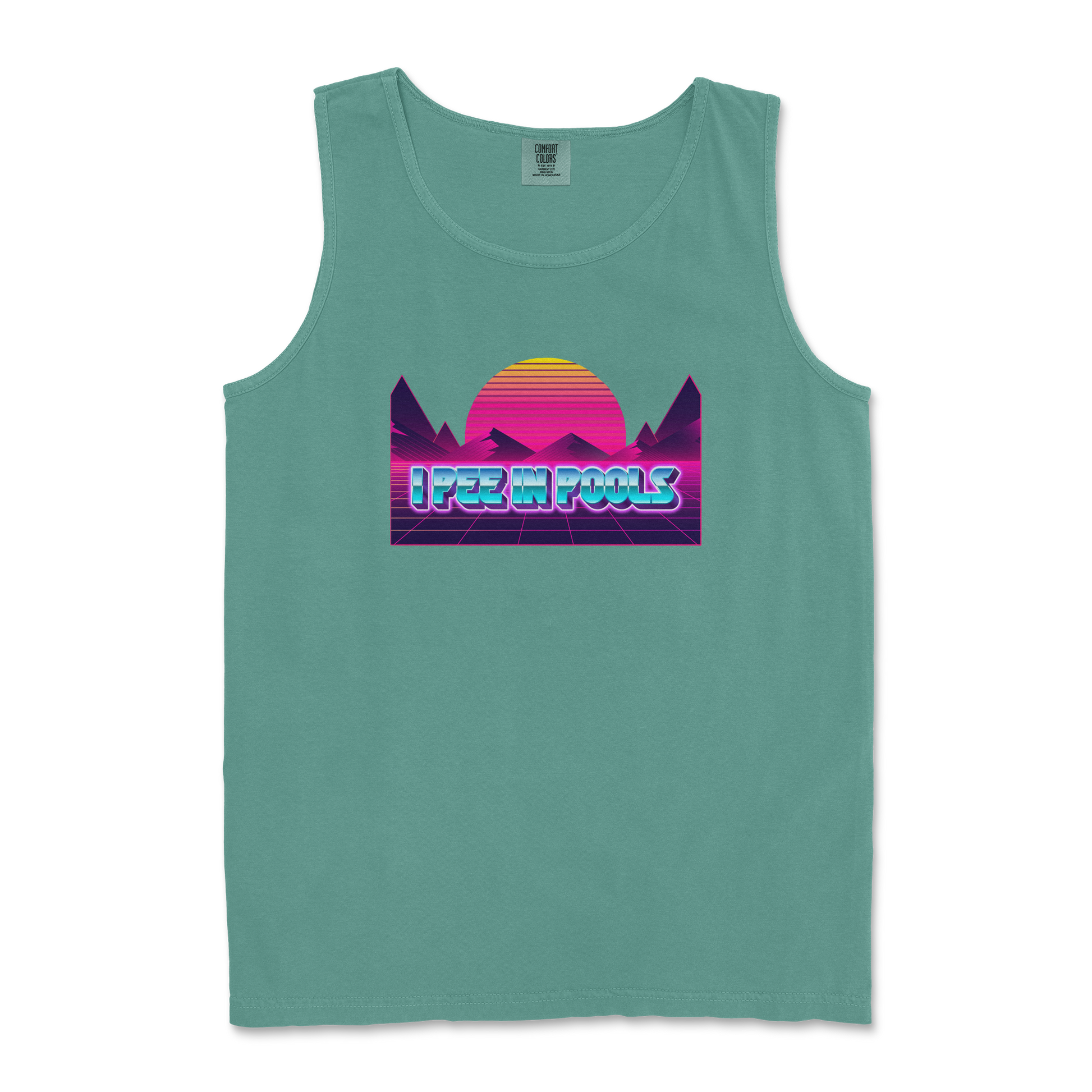 Comfort Colors Tank Top I Pee in Pools in Light-Green