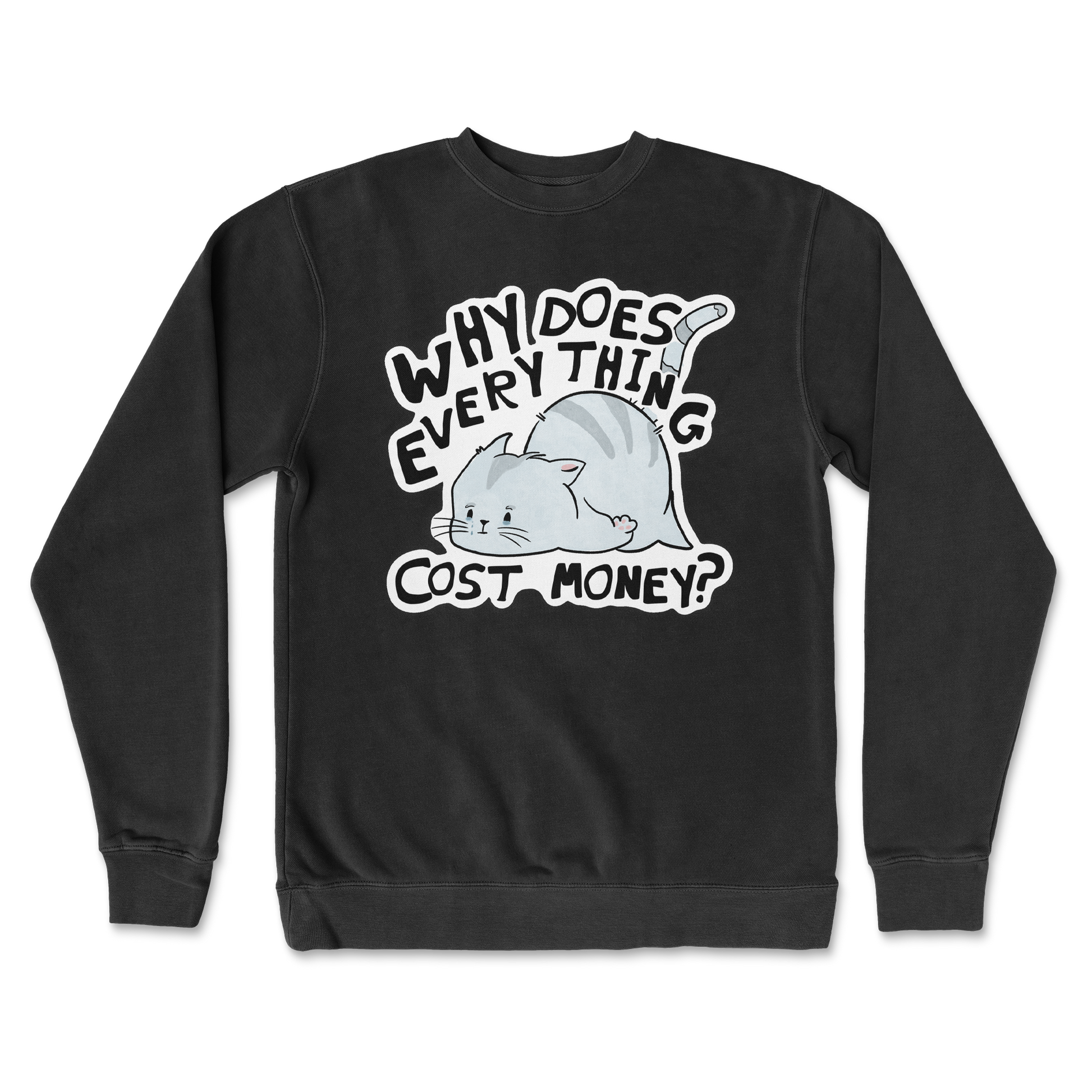 Independent Clothing Co. Crew Neck Broke Cat in Black