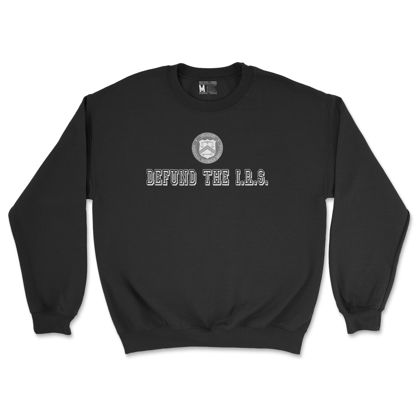 Gildan SoftStyle Crew Neck Defund The I.R.S. in Black