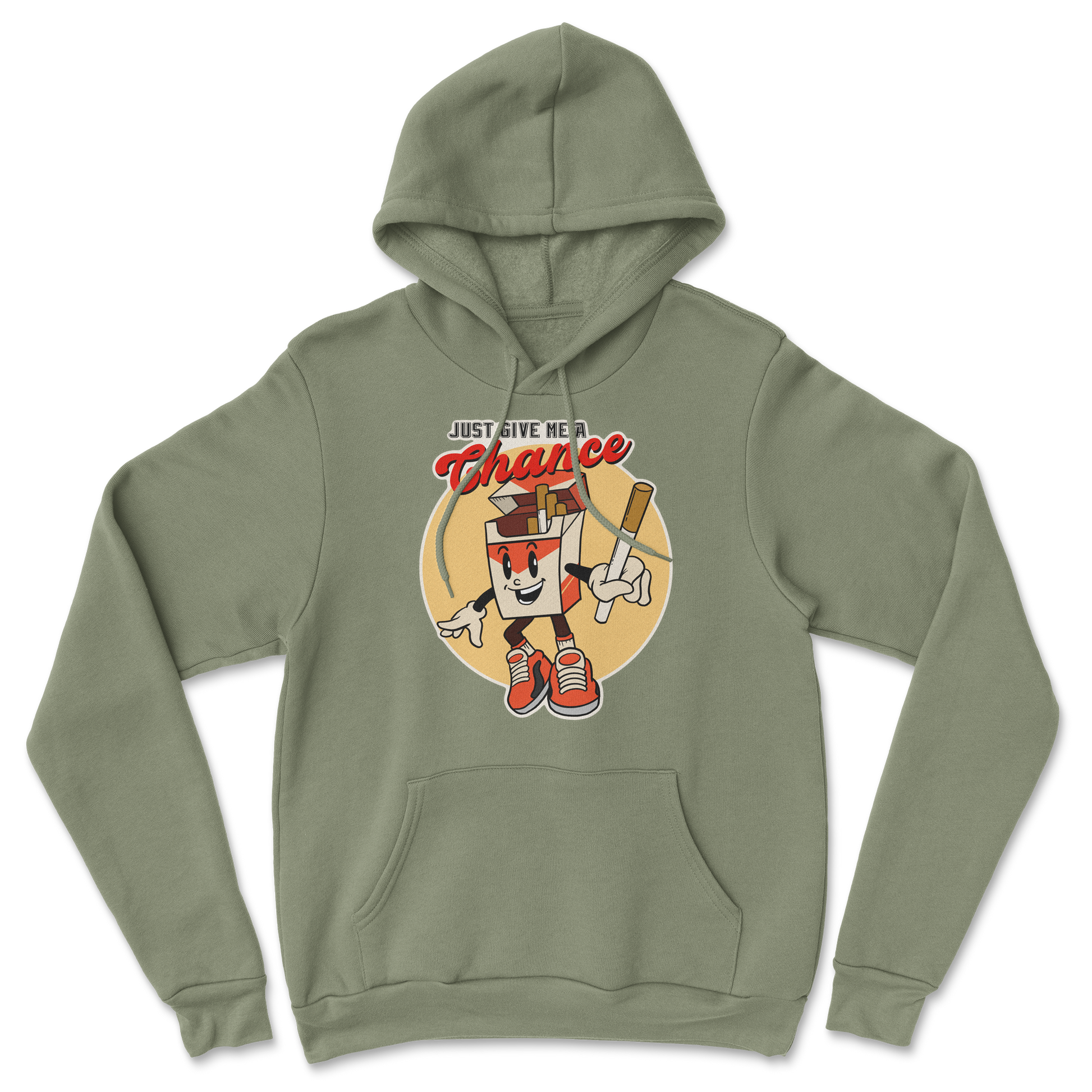 Heavy Blend Hoodie Vintage Cigarette in Military Green