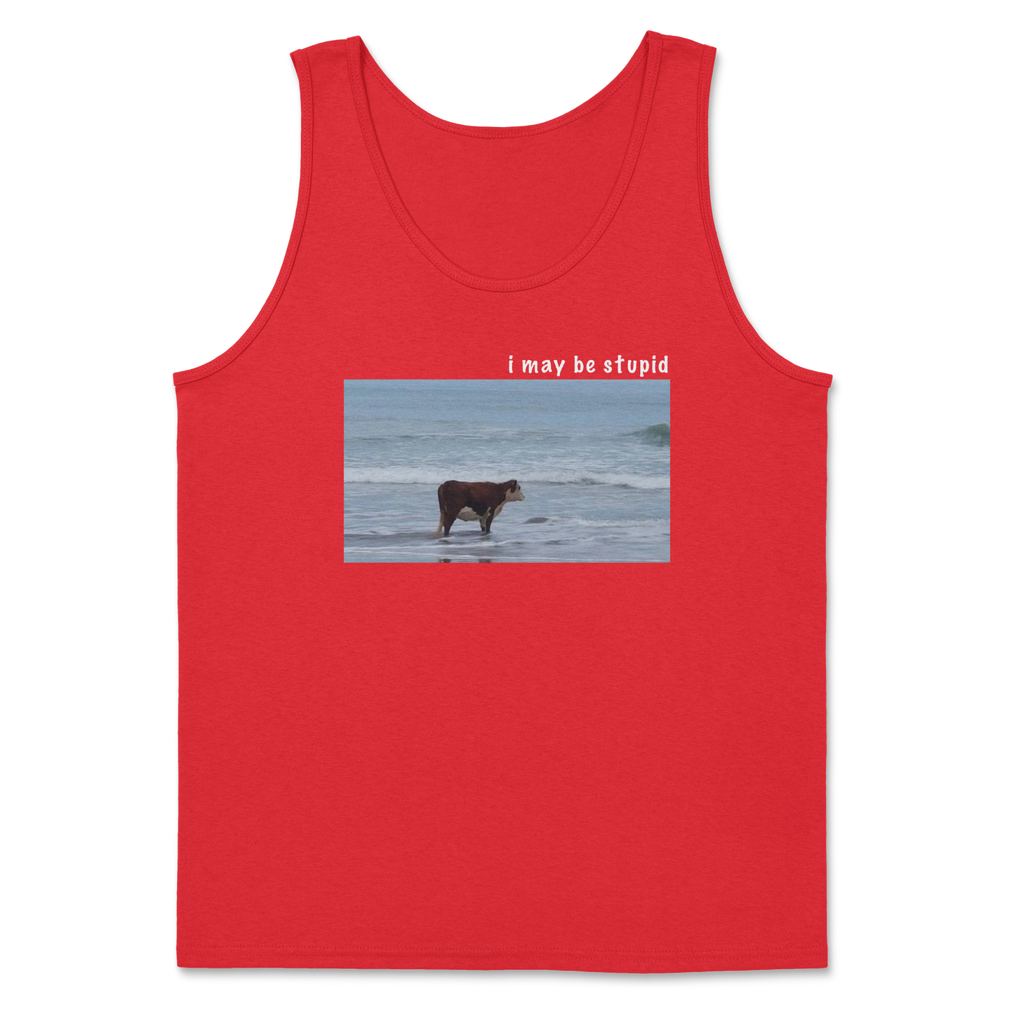 Heavy Blend Tank Top Stupid in Red
