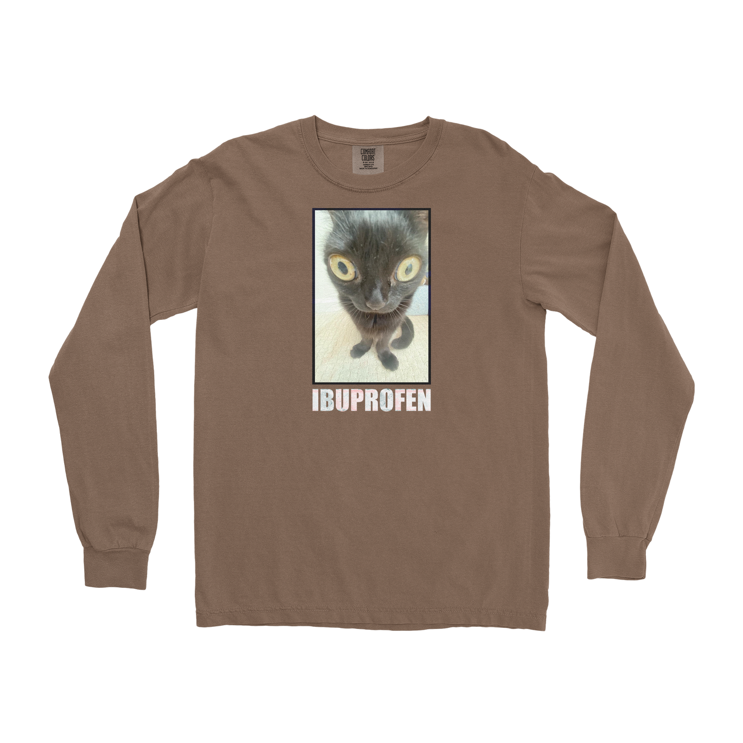 Comfort Colors Long Sleeve Ibuprofen in Espresso
