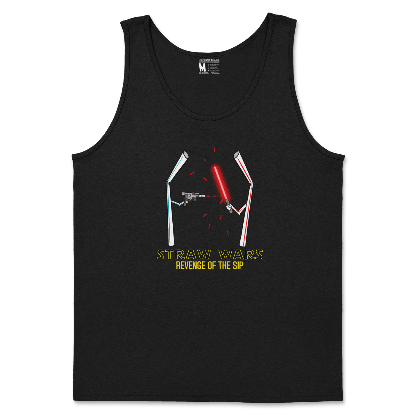 Gildan SoftStyle Tank Top Straw Wars in Black