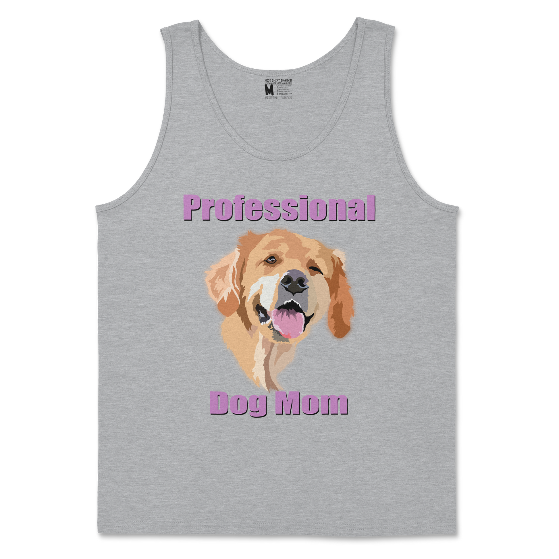 Gildan SoftStyle Tank Top Dog Mom in Sports Grey