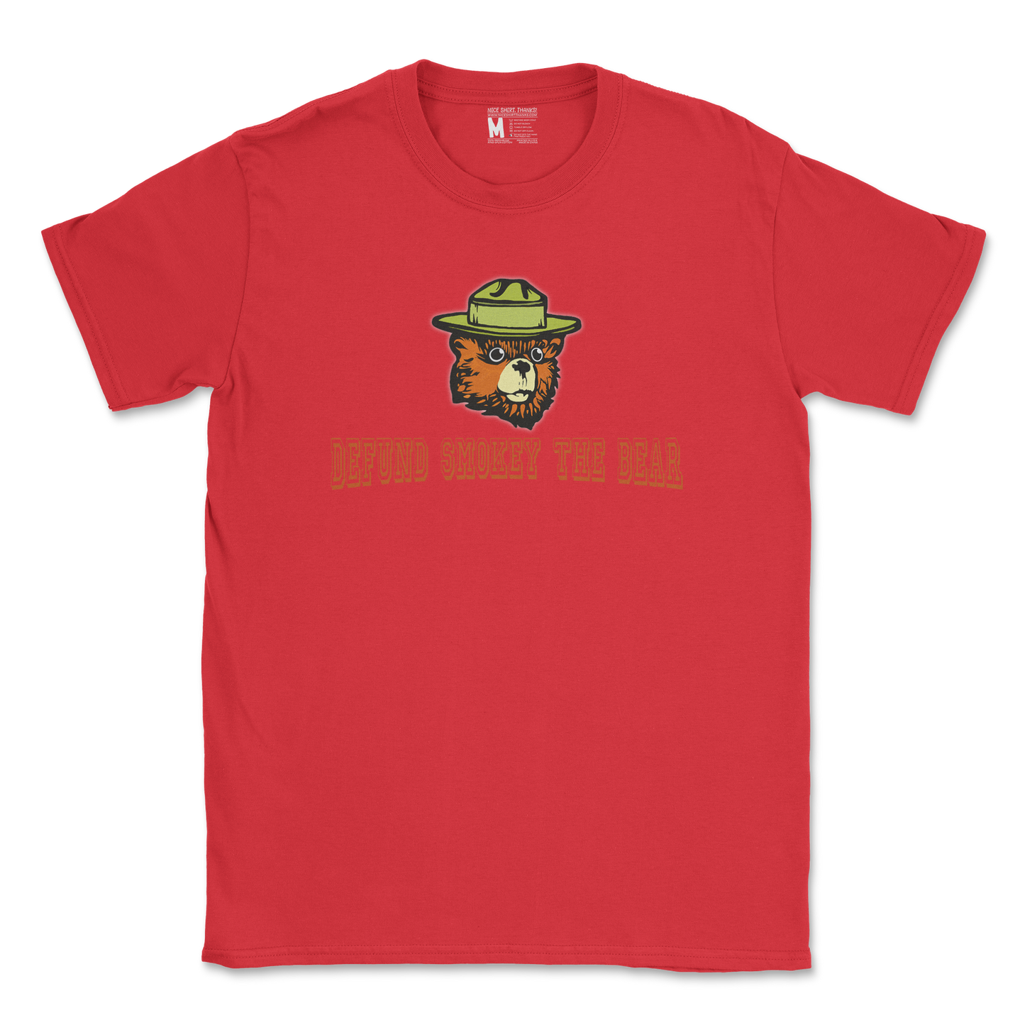 Heavy Blend T-Shirt Defund Smokey Bear in Red