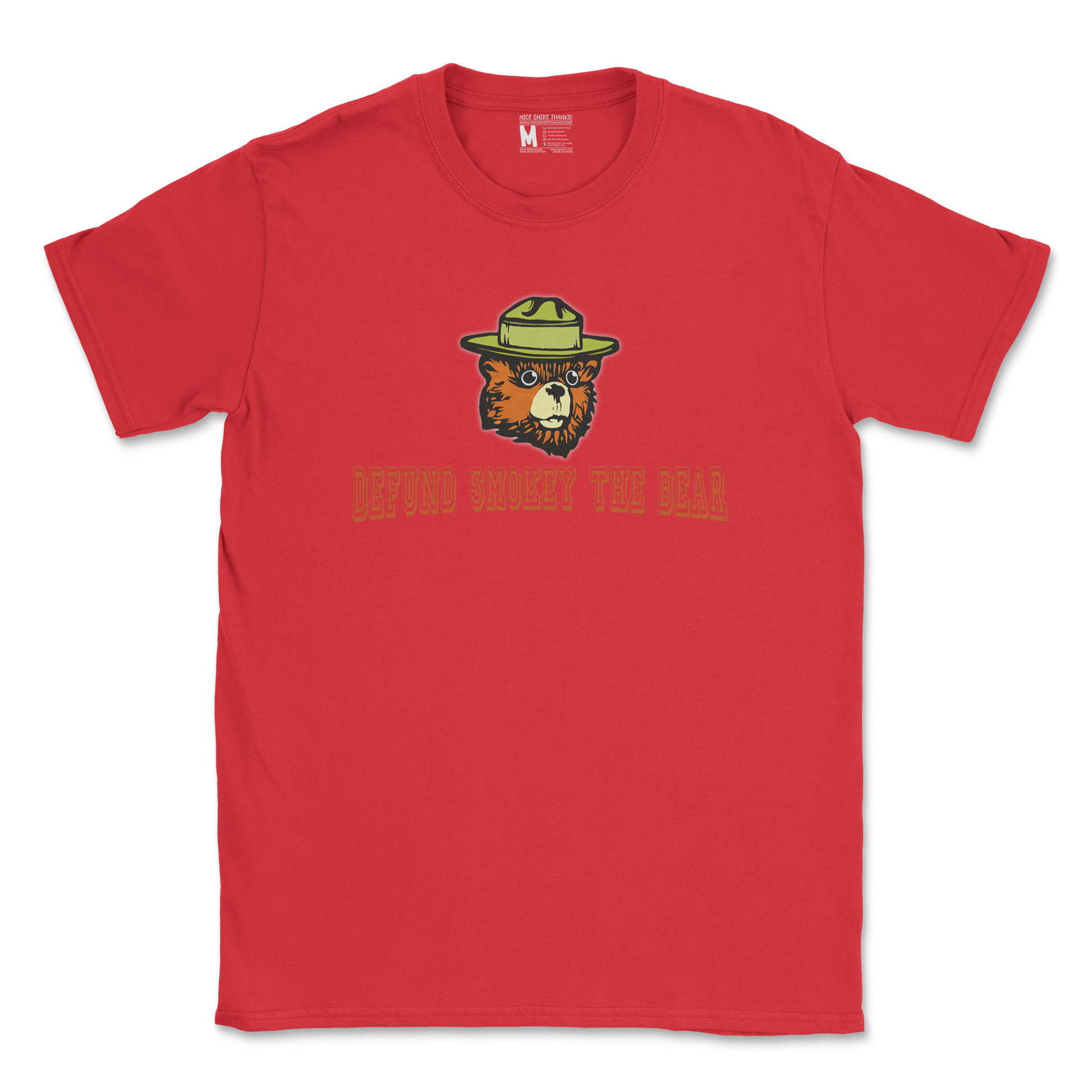 Heavy Blend T-Shirt Defund Smokey Bear in Red