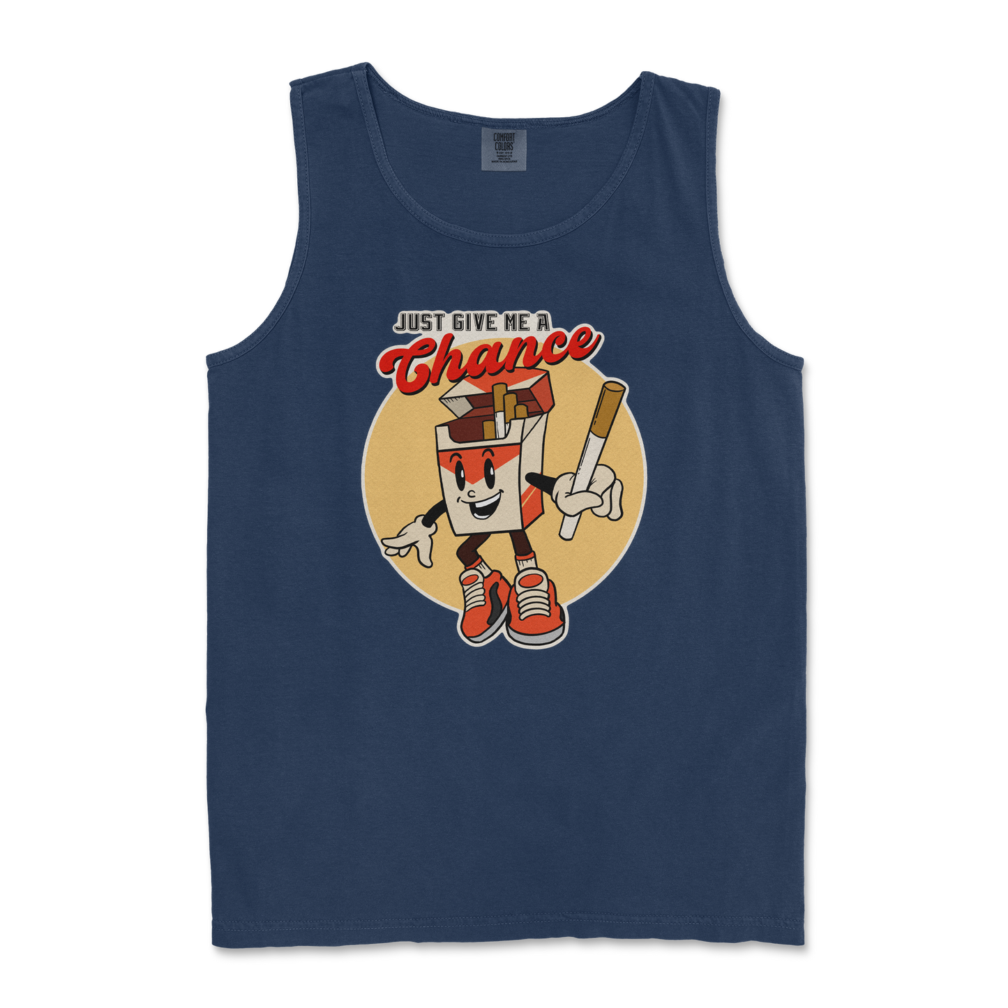 Comfort Colors Tank Top Vintage Cigarette in True Navy