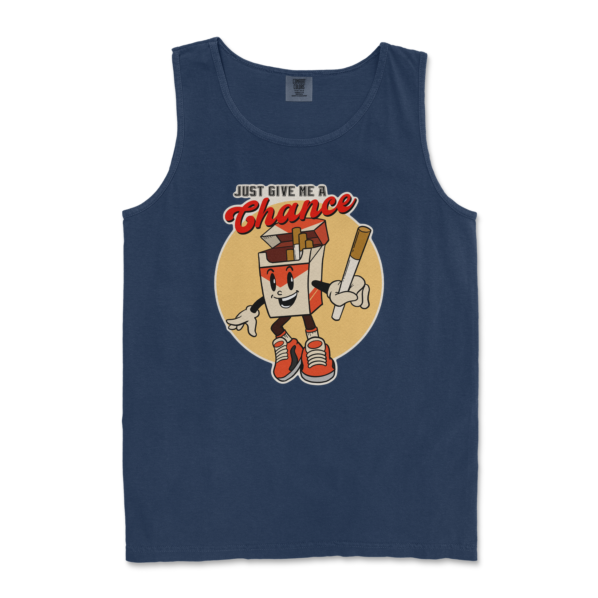 Comfort Colors Tank Top Vintage Cigarette in True Navy