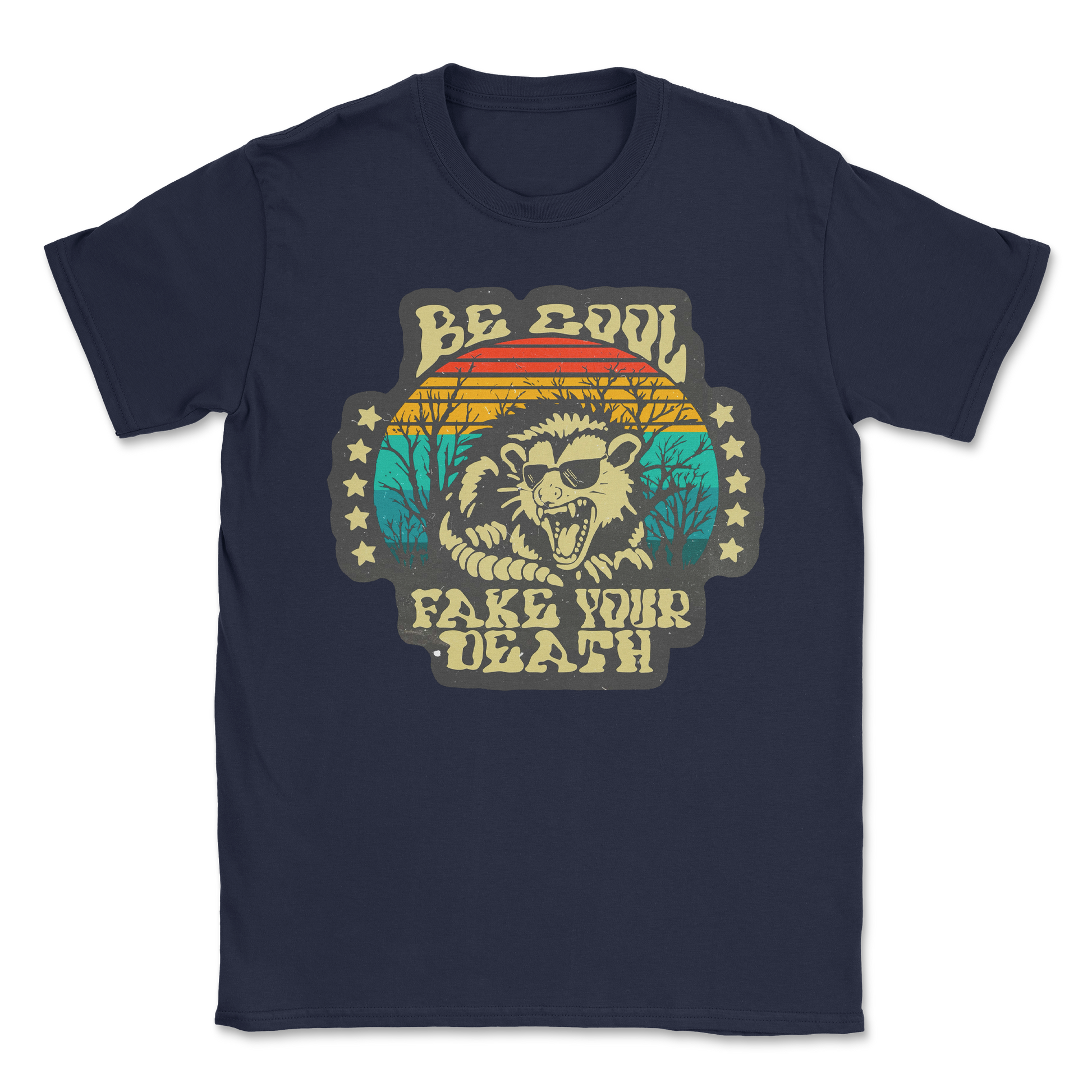Heavy Blend T-Shirt Fake Your Death in Navy