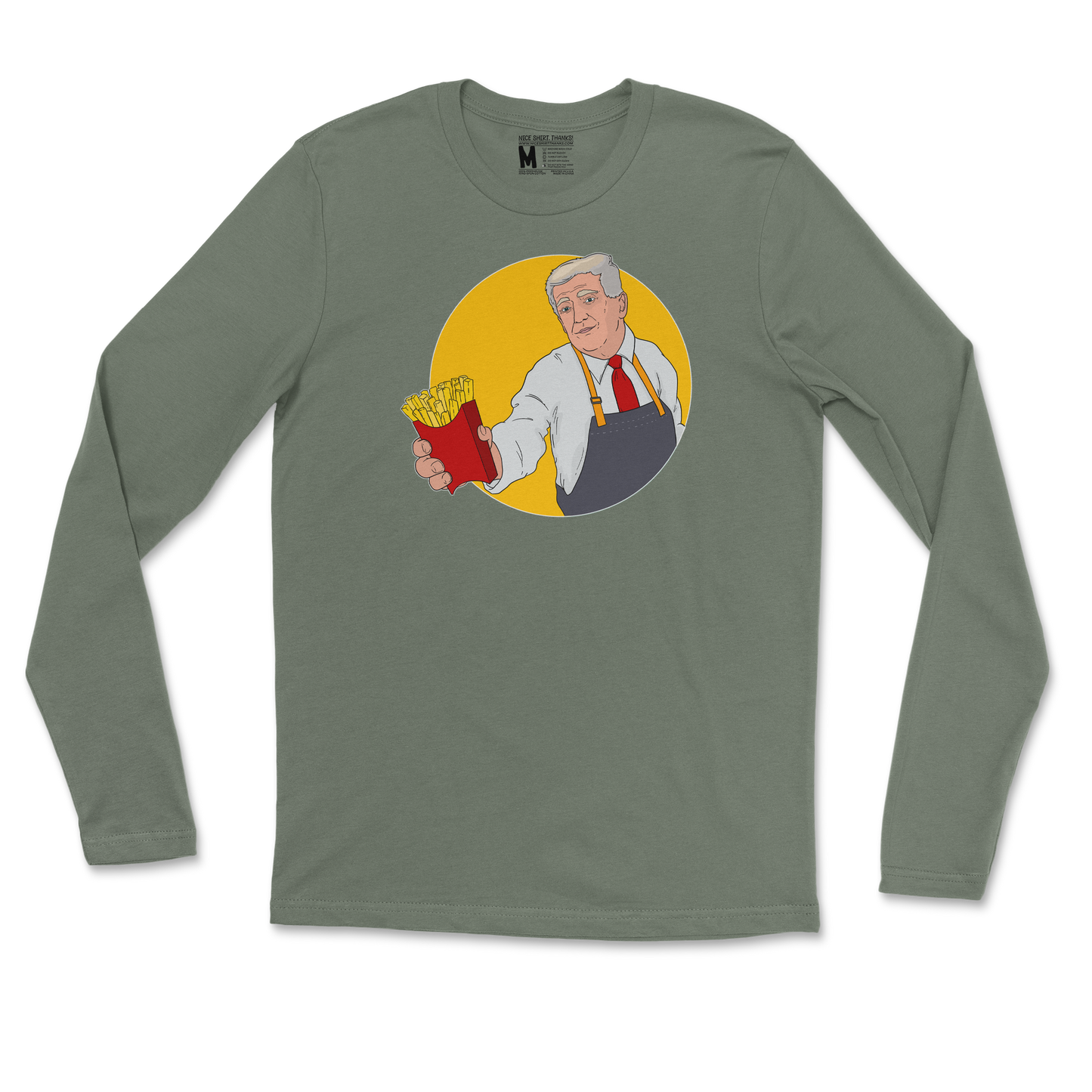 Gildan SoftStyle Long Sleeve McTrump in Military-Green