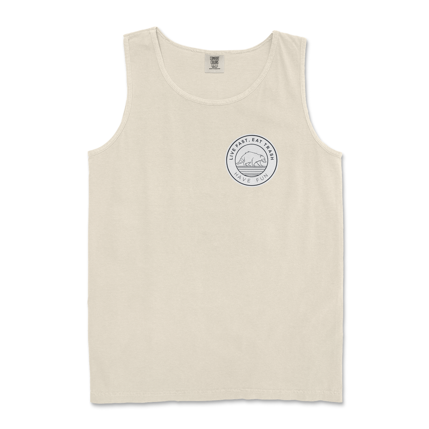 Comfort Colors Tank Top Raccoon Logo  in Ivory
