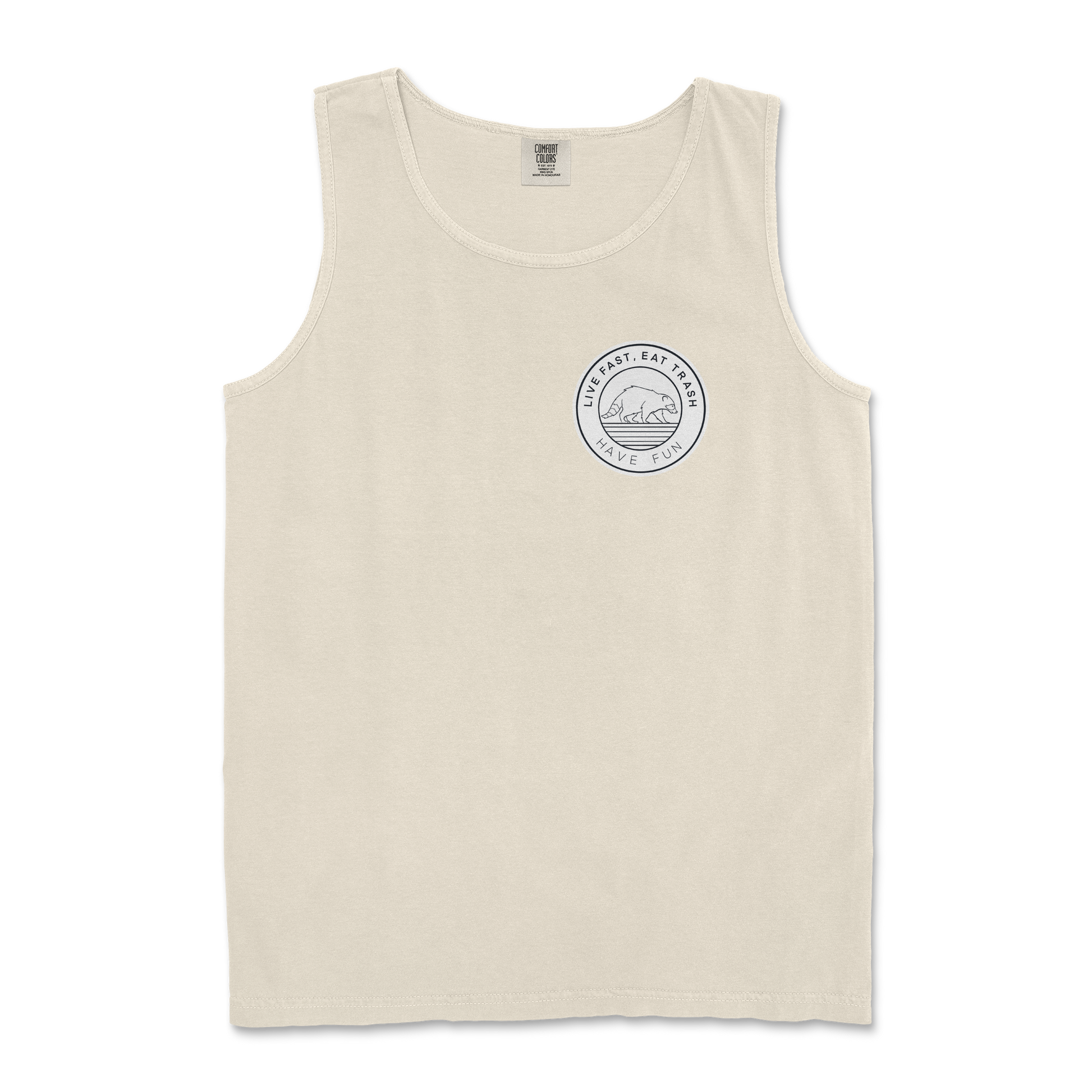 Comfort Colors Tank Top Raccoon Logo  in Ivory