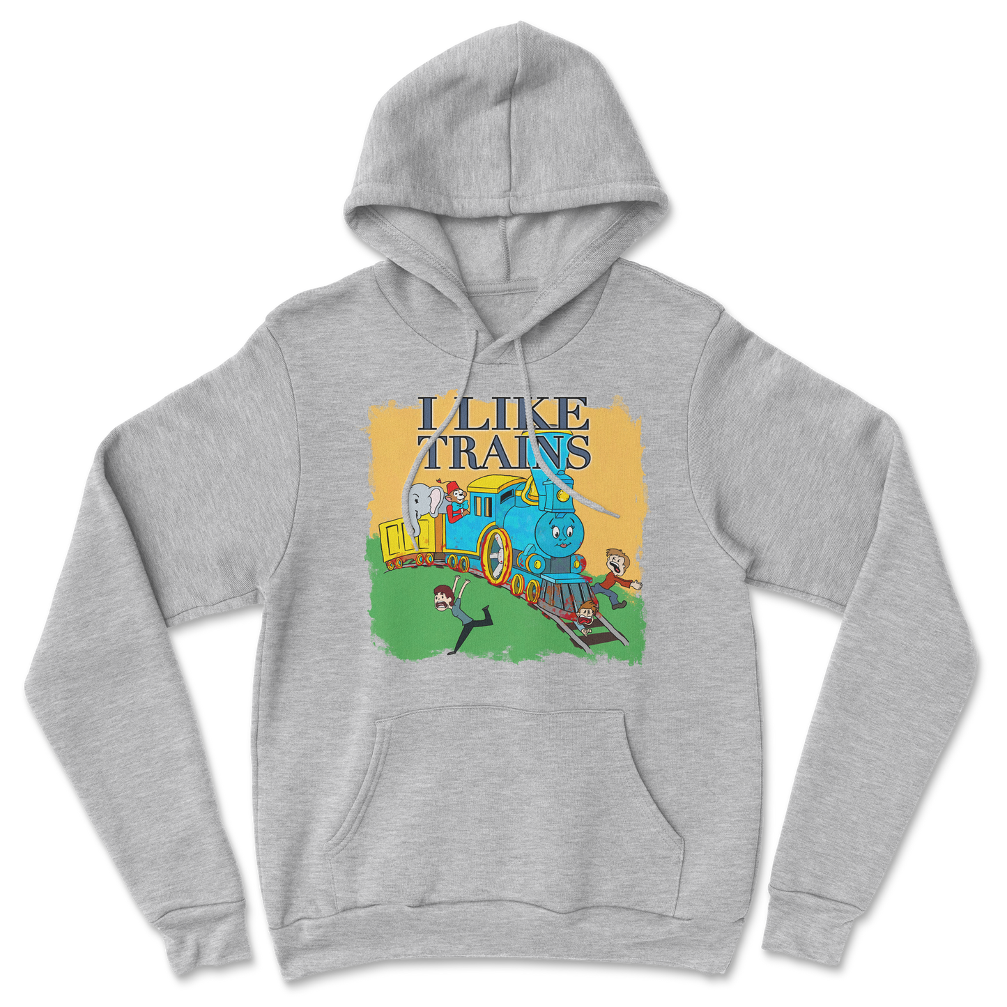 Heavy Blend Hoodie I Like Trains in Grey Heather