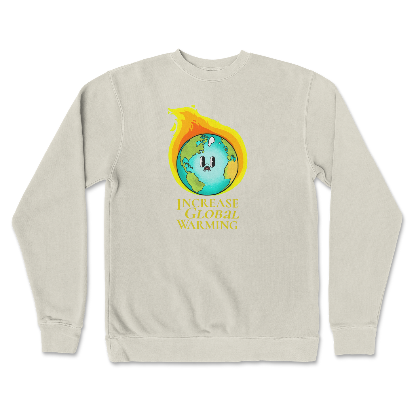 Independent Clothing Co. Crew Neck Increase Global Warming in Bone