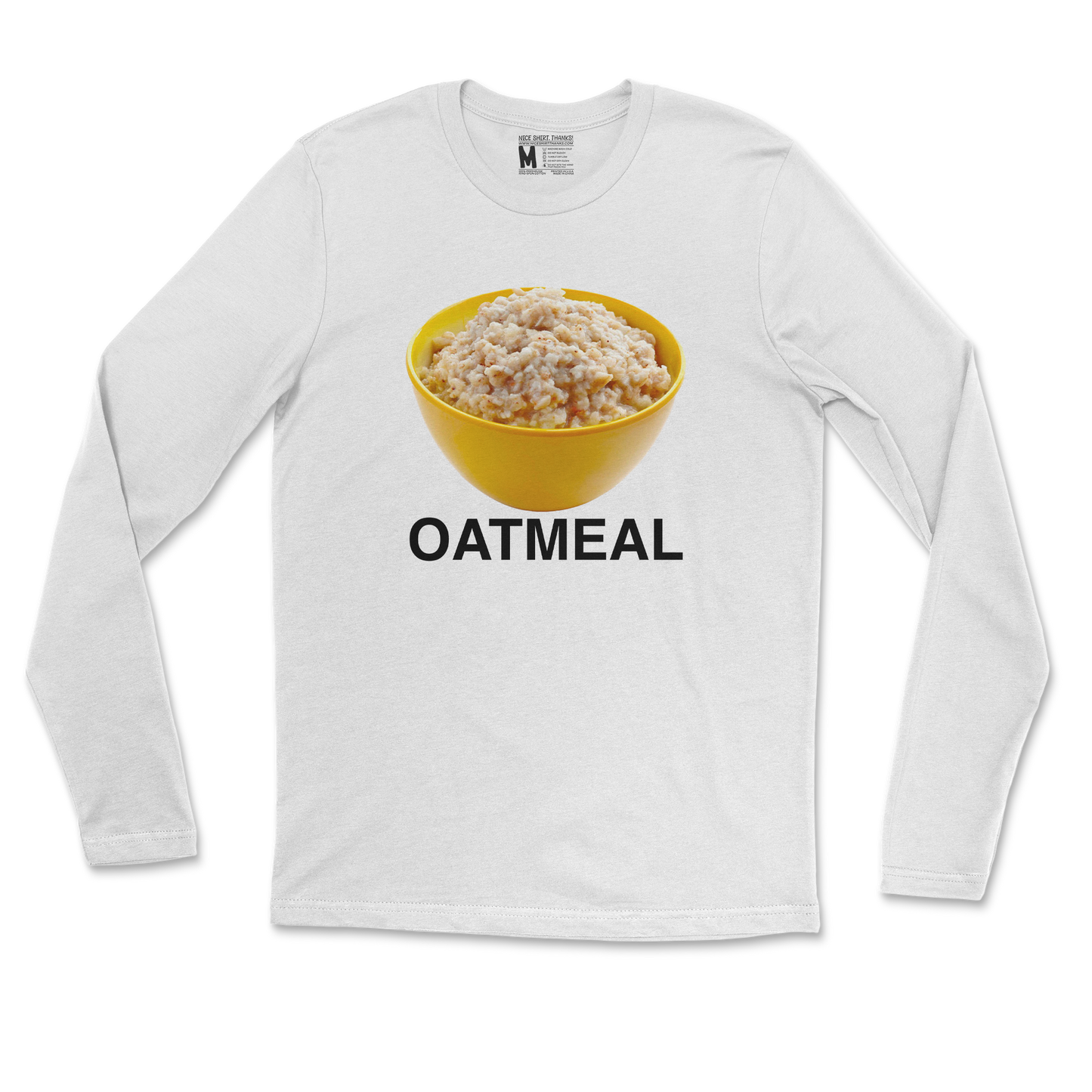 Gildan SoftStyle Long Sleeve Oatmeal in White
