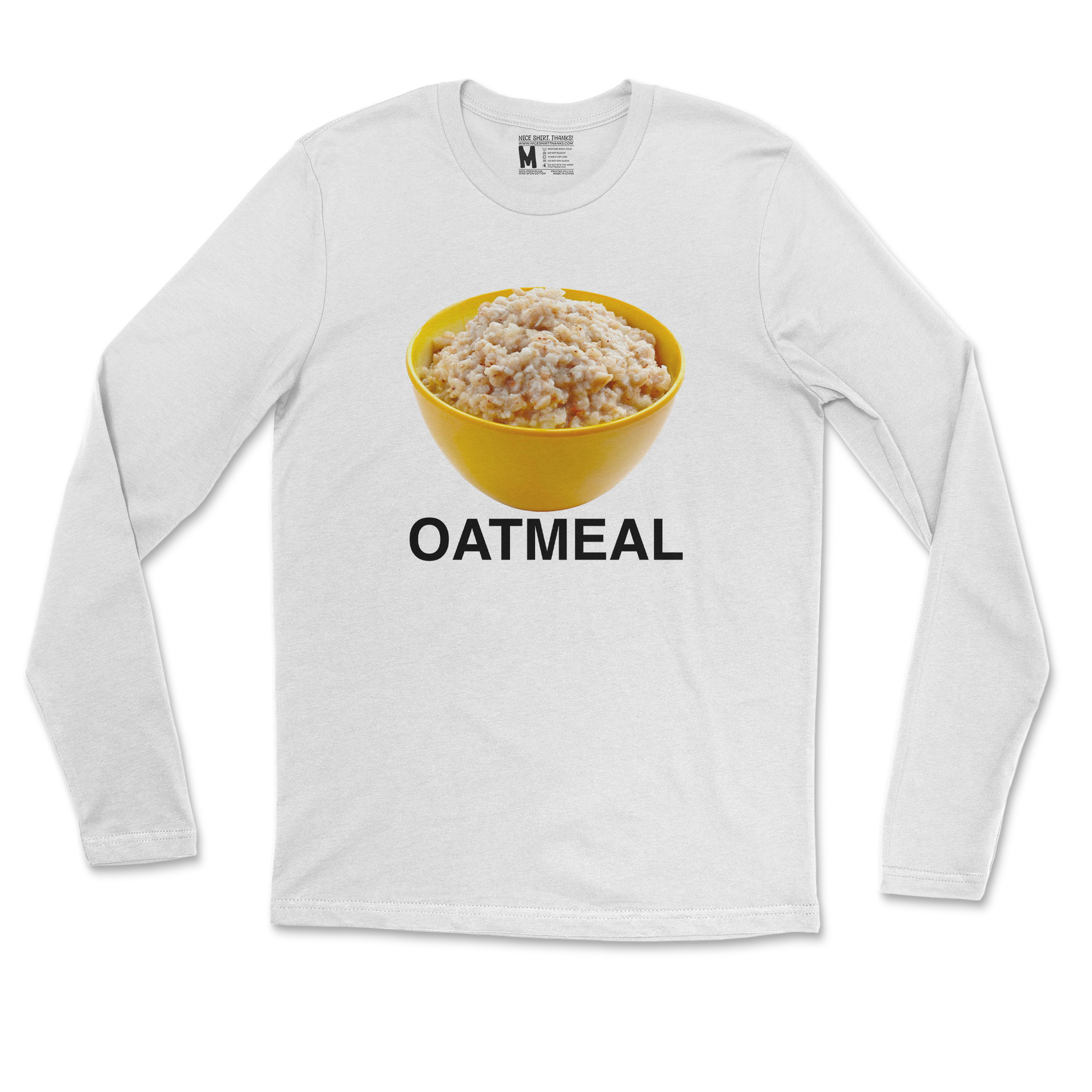 Gildan SoftStyle Long Sleeve Oatmeal in White