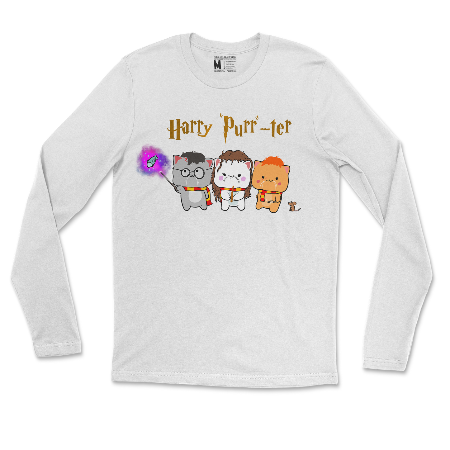 Gildan SoftStyle Long Sleeve Harry Purrter in White