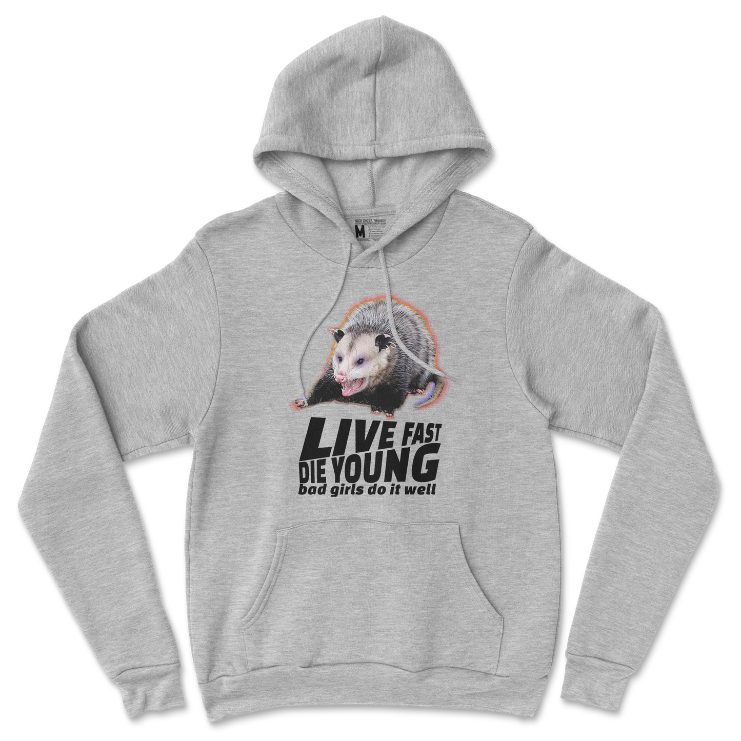 Gildan SoftStyle Hoodie Live Fast Die Young in Sports Grey