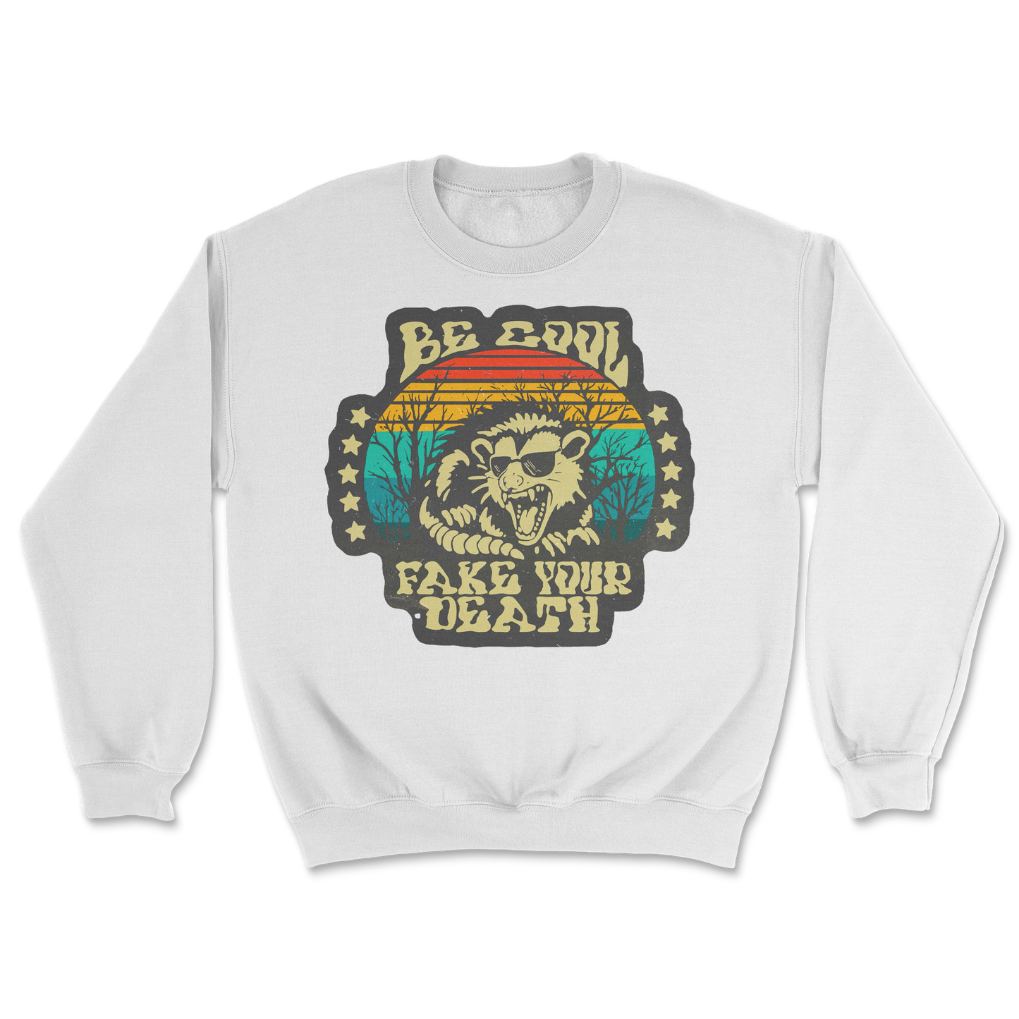 Heavy Blend Crew Neck Fake Your Death in White