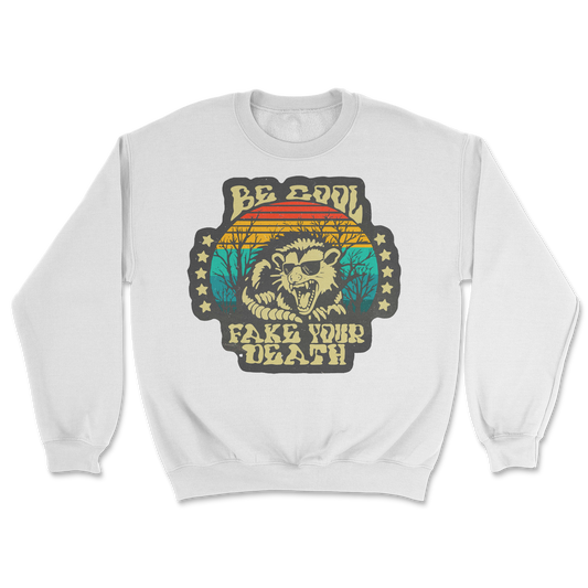 Heavy Blend Crew Neck Fake Your Death in White