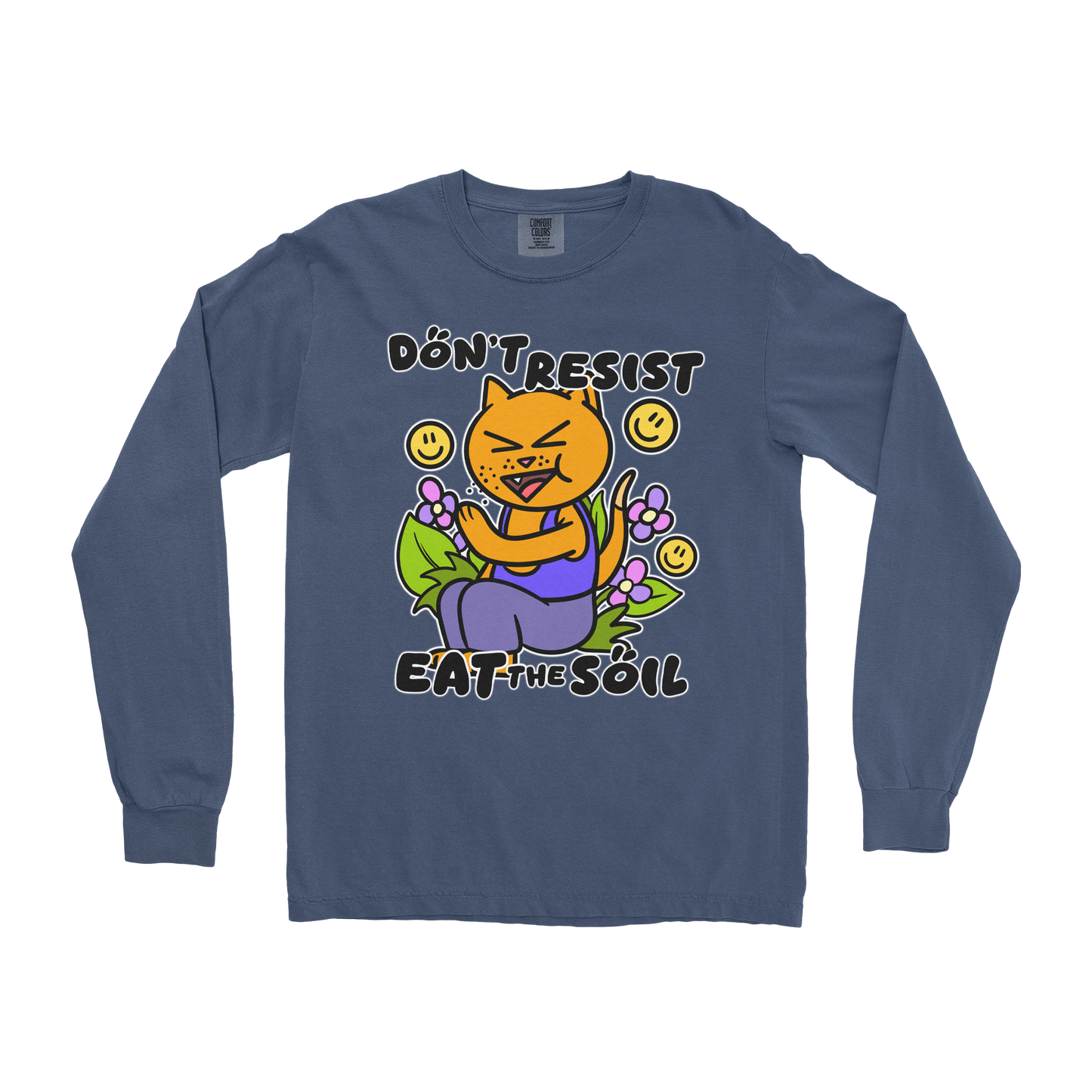 Comfort Colors Long Sleeve Eat The Soil in Midnight