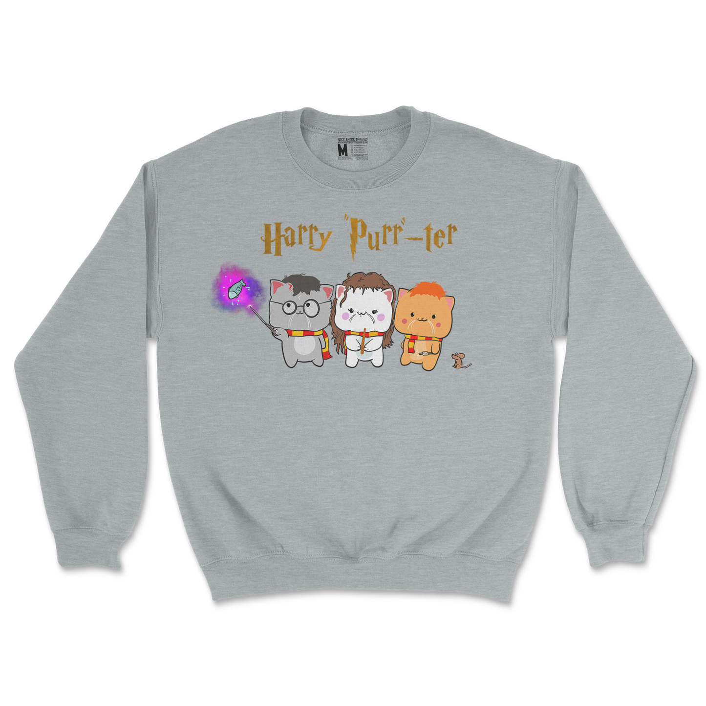 Gildan SoftStyle Crew Neck Harry Purrter in Sports Grey