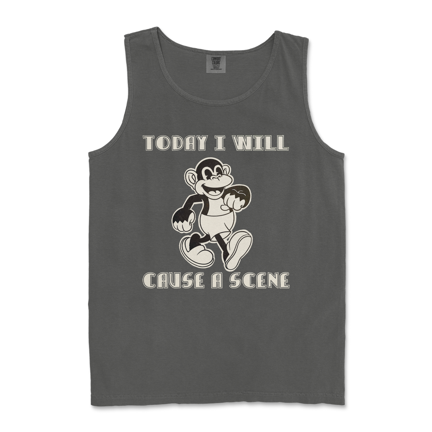 Comfort Colors Tank Top Cause A Scene in Pepper