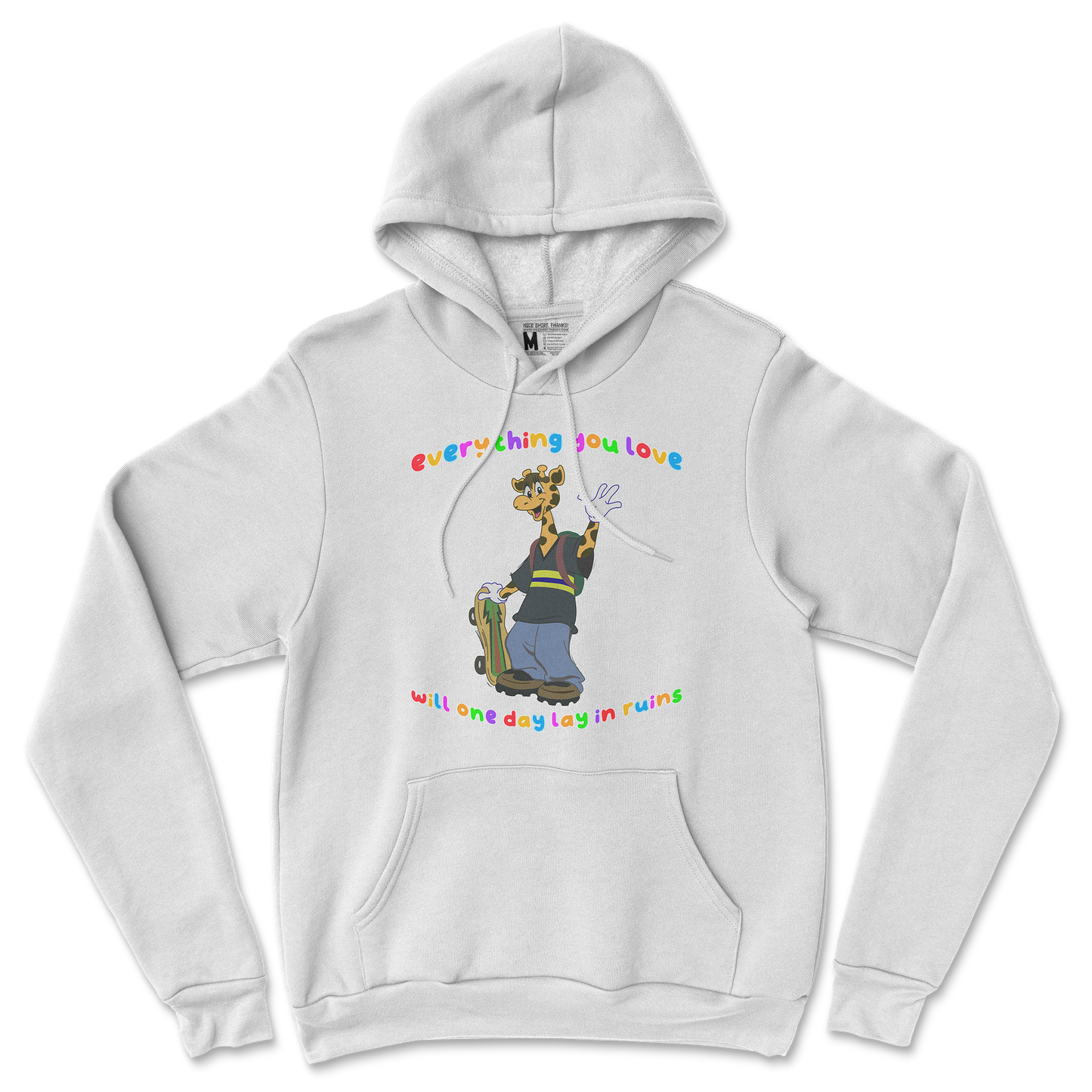 Gildan SoftStyle Hoodie Jerry the Giraffe in White