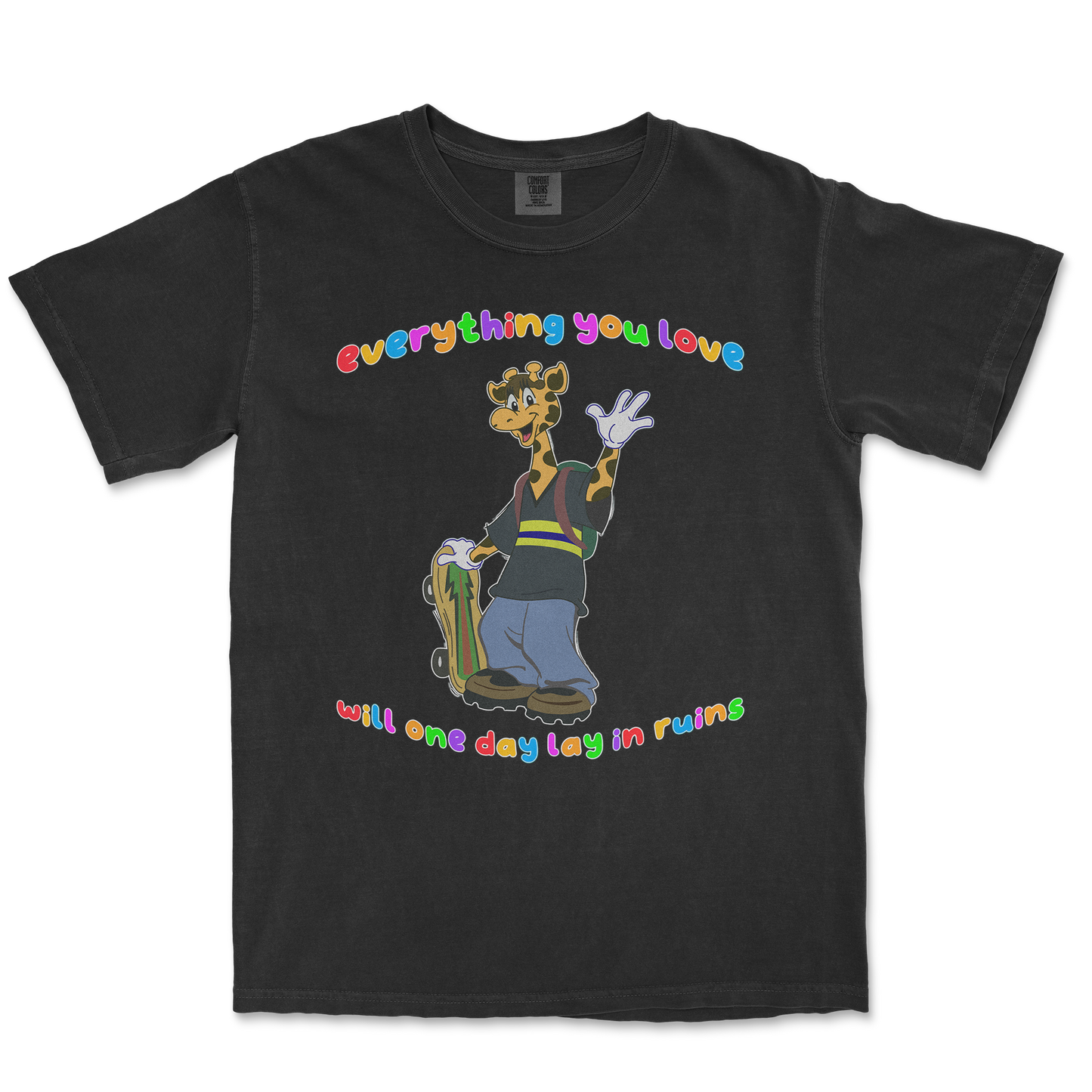 Comfort Colors T-Shirt Jerry the Giraffe in Black