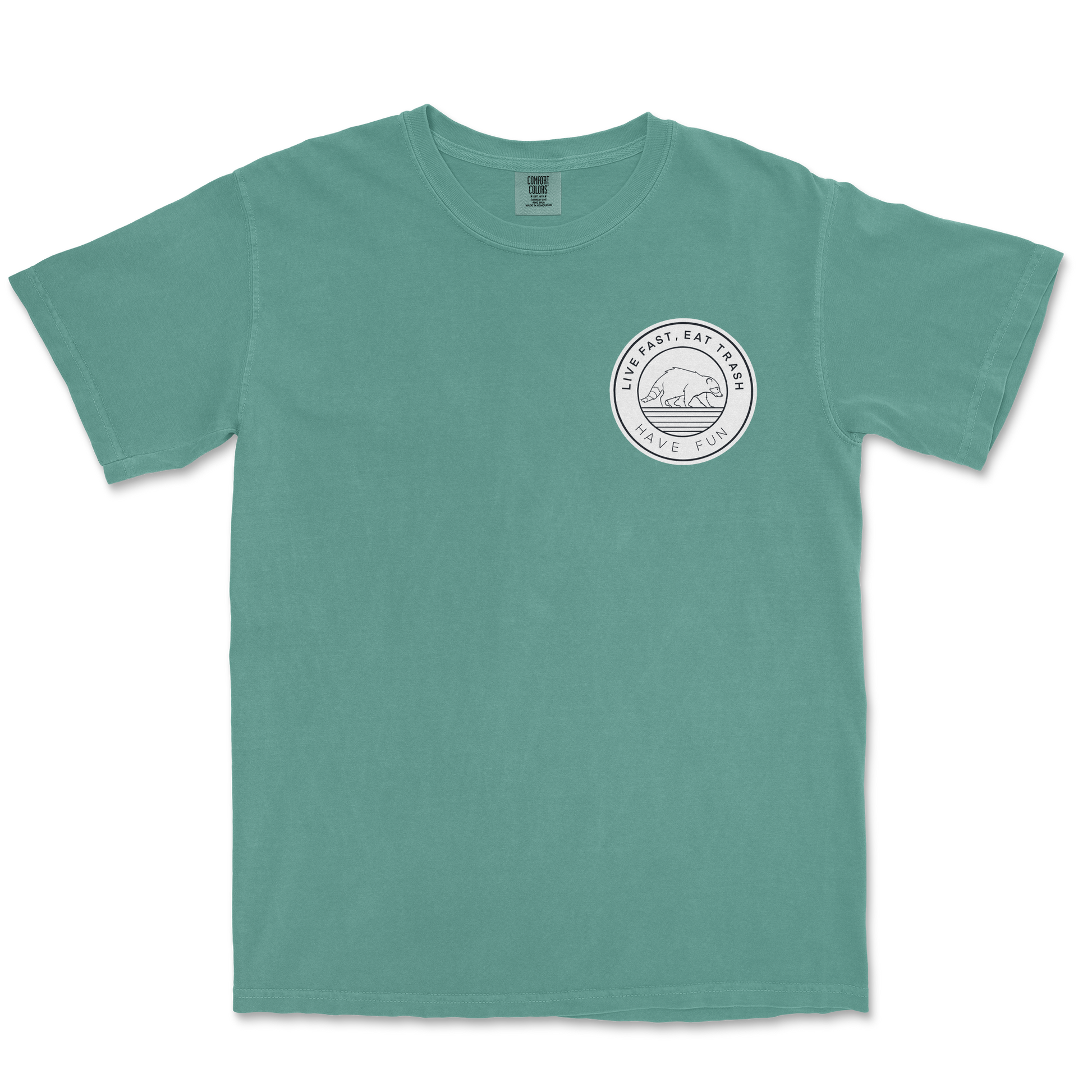 Comfort Colors T-Shirt Raccoon Logo  in Light-Green