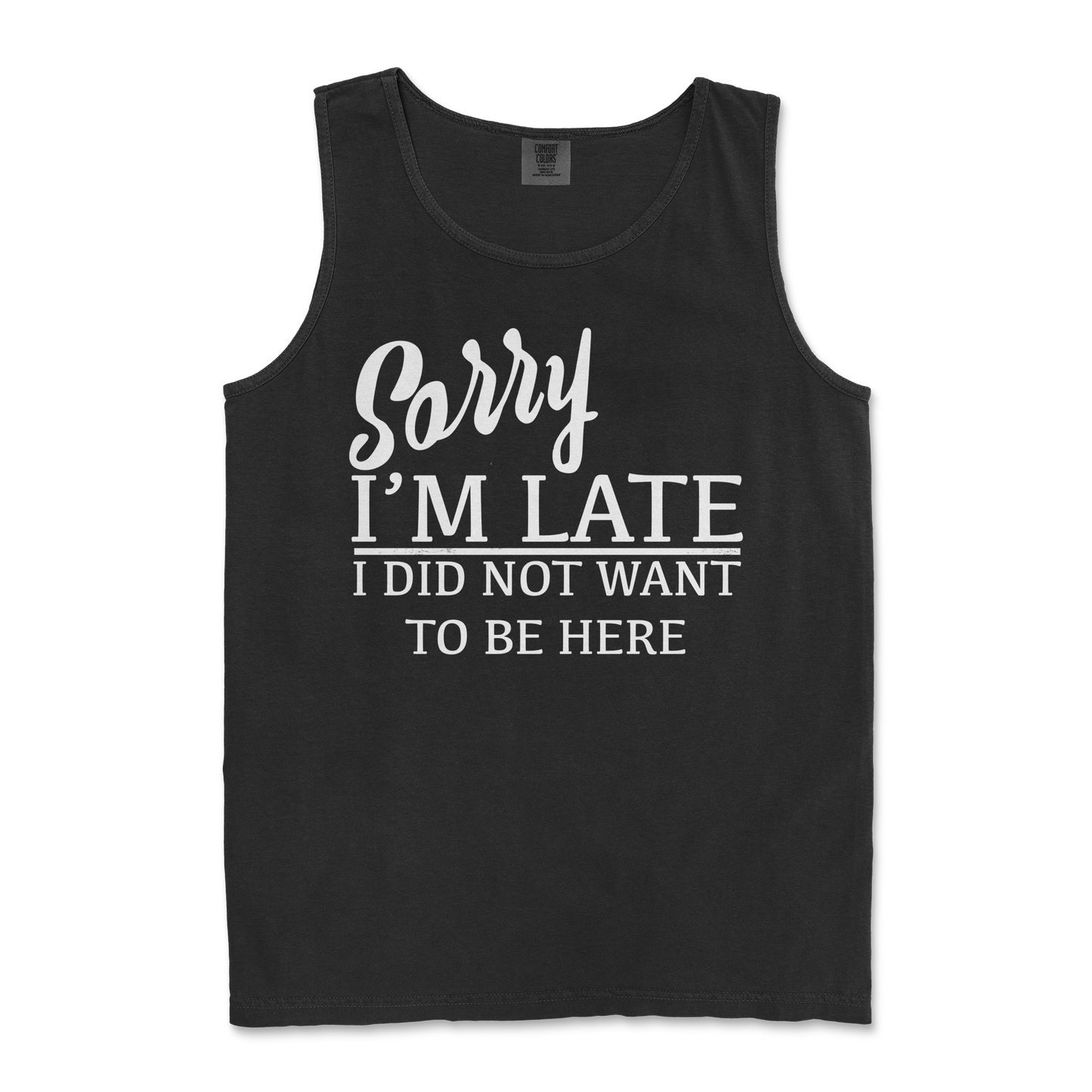 Comfort Colors Tank Top Late in Black