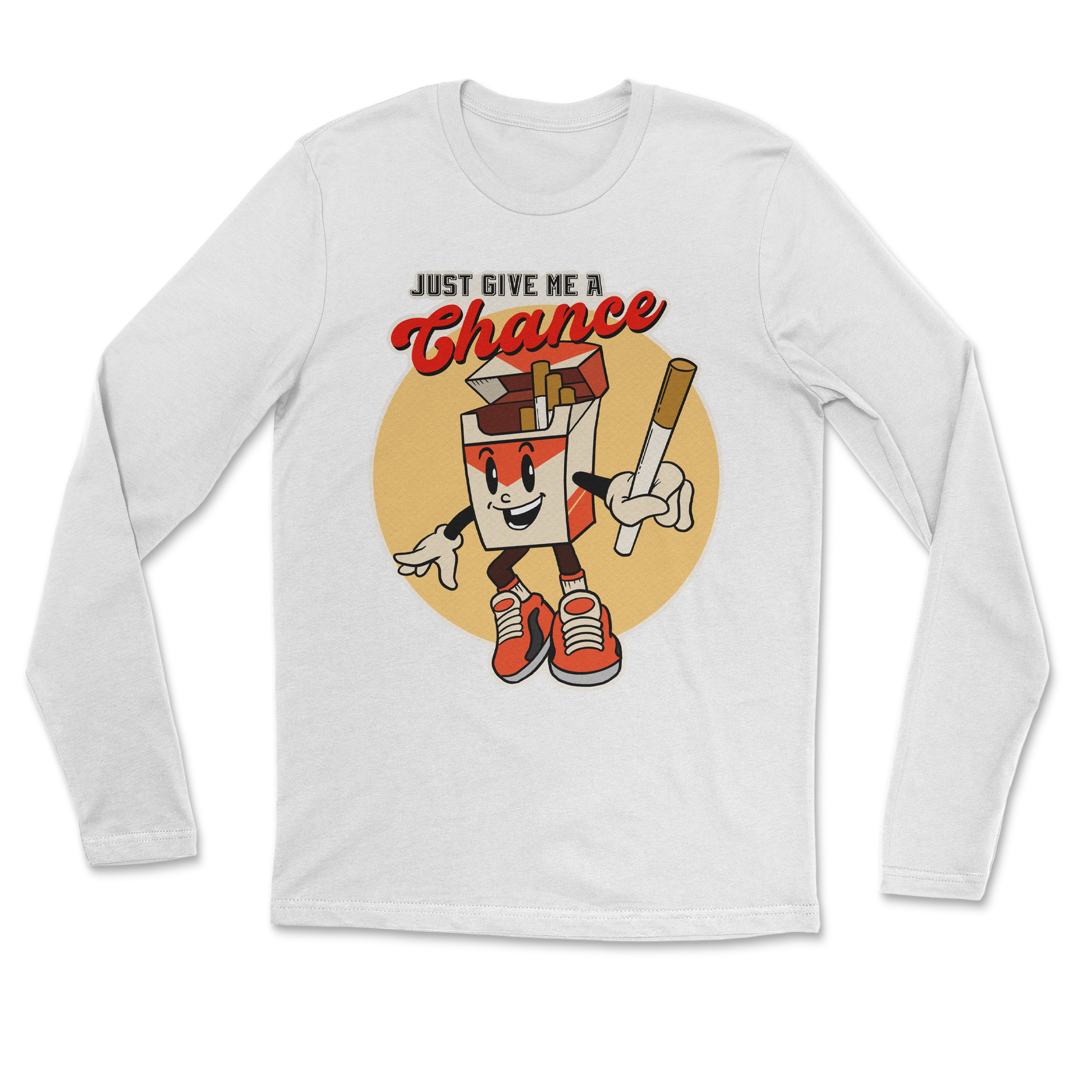 Heavy Blend Long Sleeve Vintage Cigarette in White