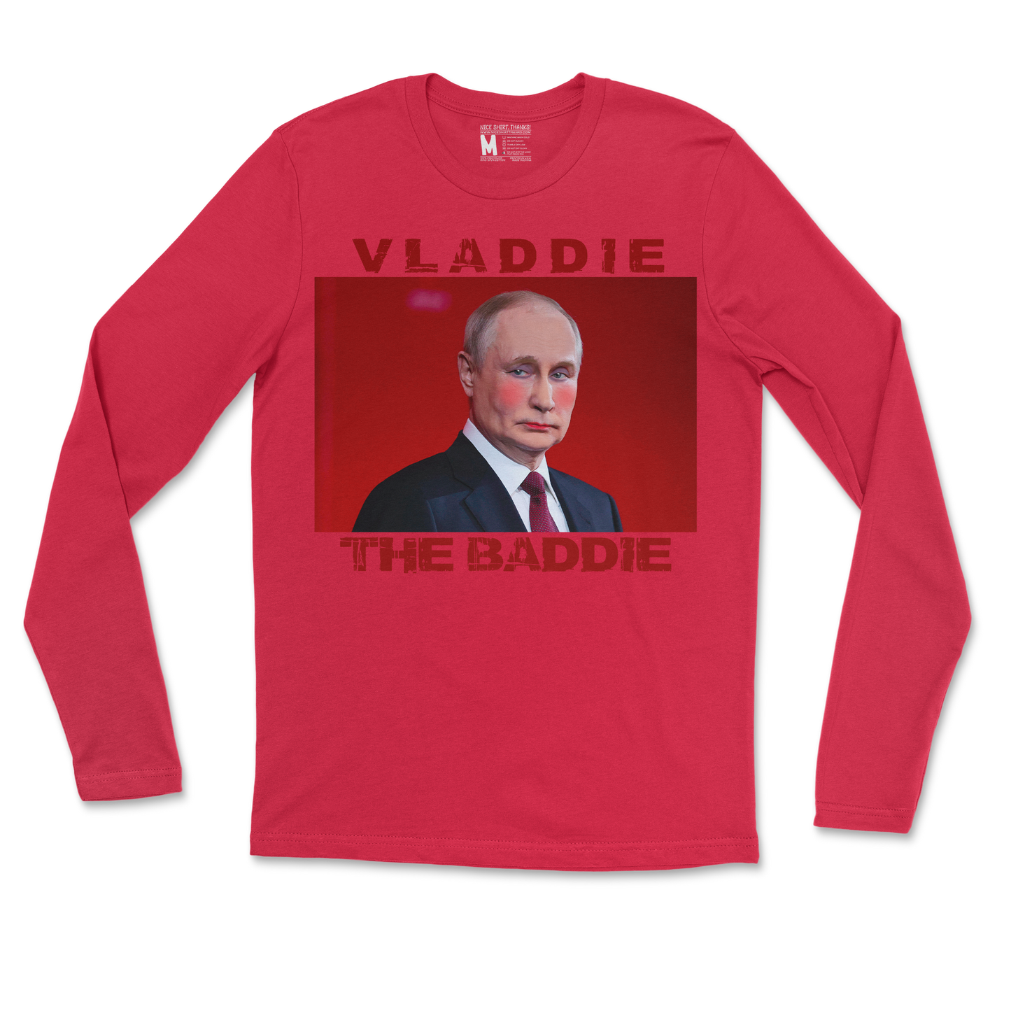 Gildan SoftStyle Long Sleeve Vladdie The Baddie in Red