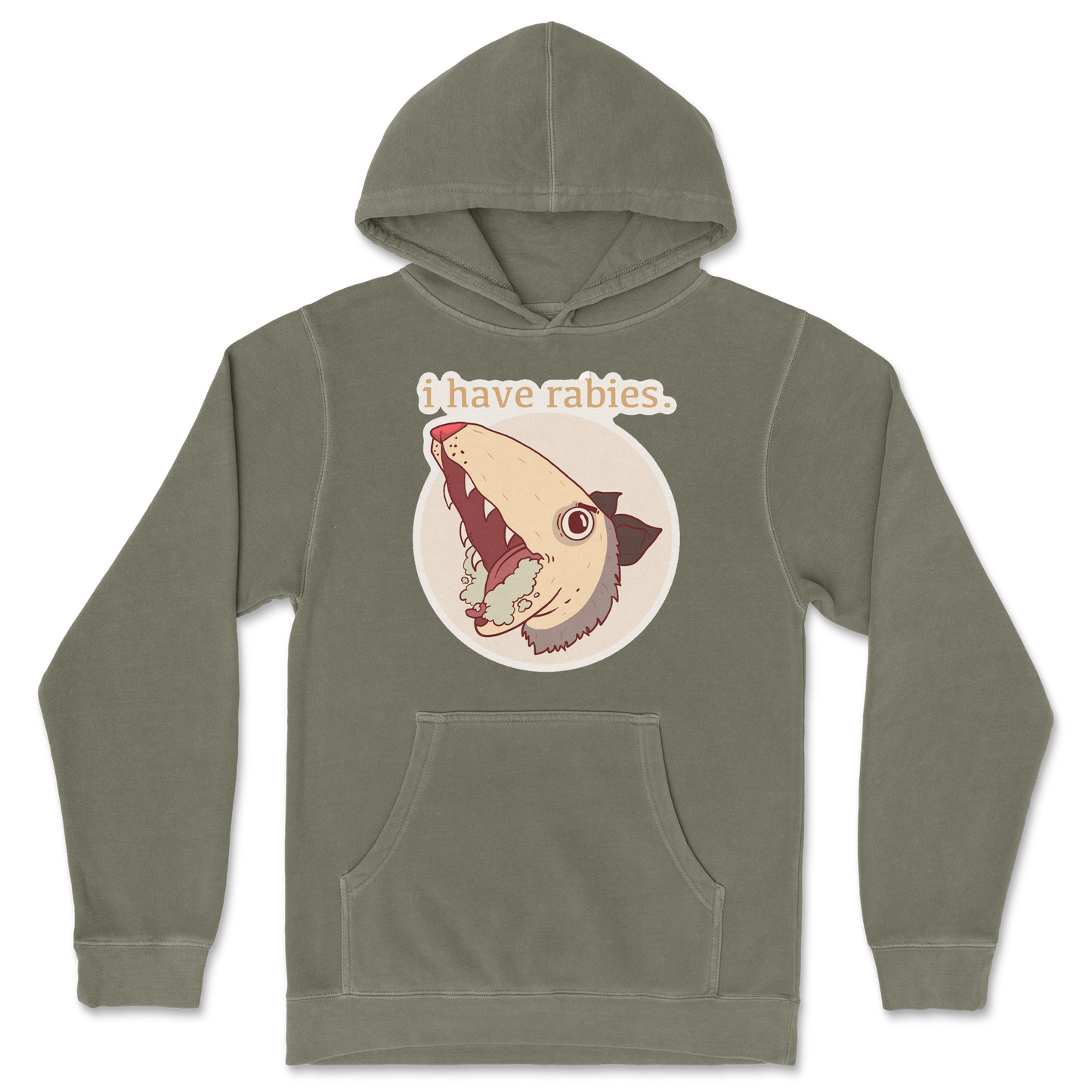 Independent Clothing Co. Hoodie I Have Rabies in Olive