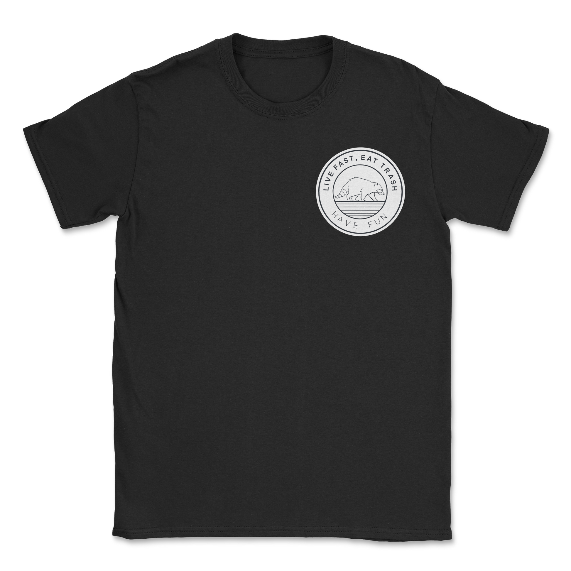 Heavy Blend T-Shirt Raccoon Logo  in Black