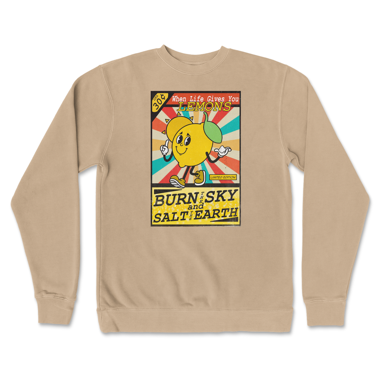 Independent Clothing Co. Crew Neck Life Gives You Lemons in Sandstone