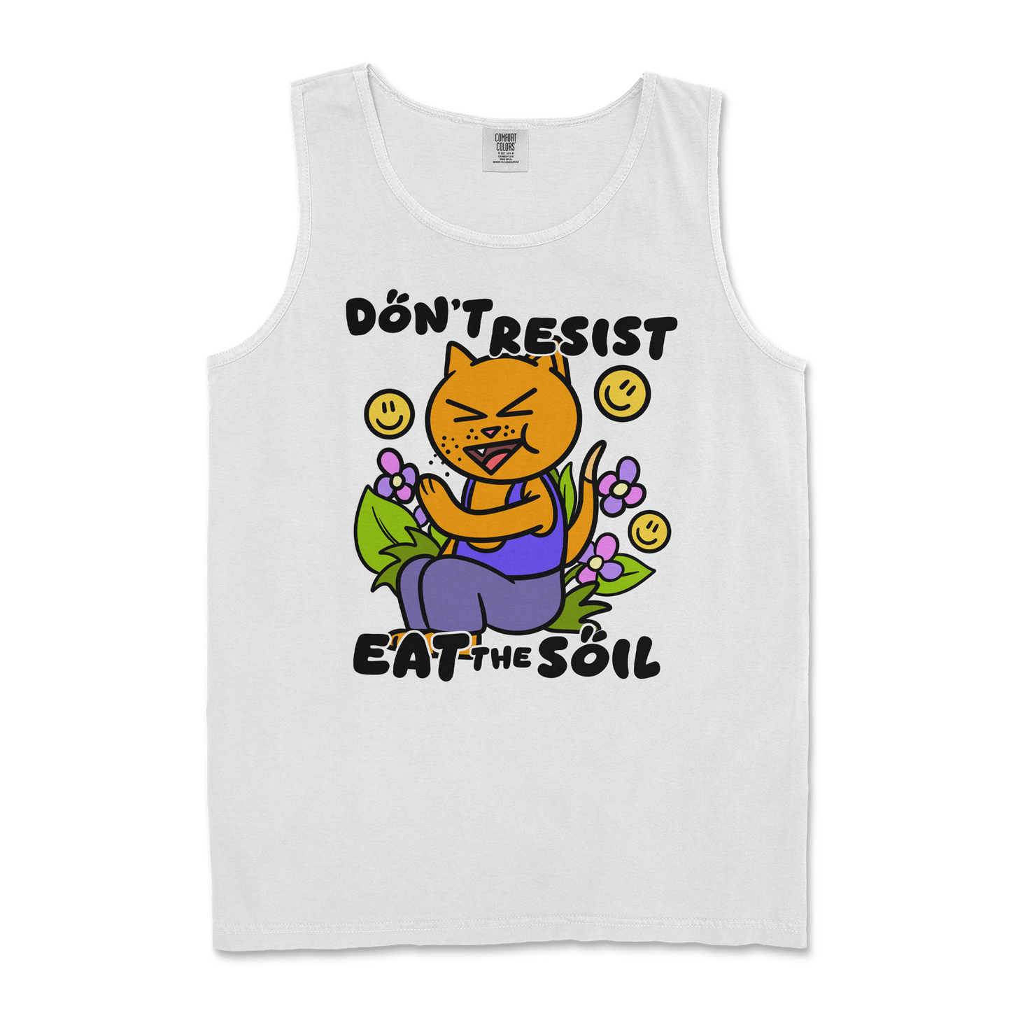 Comfort Colors Tank Top Eat The Soil in White