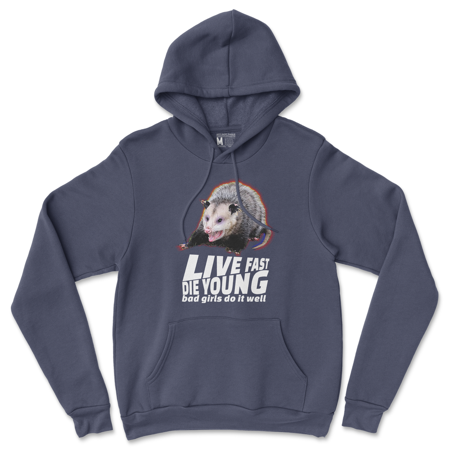 Gildan SoftStyle Hoodie Live Fast Die Young in Navy