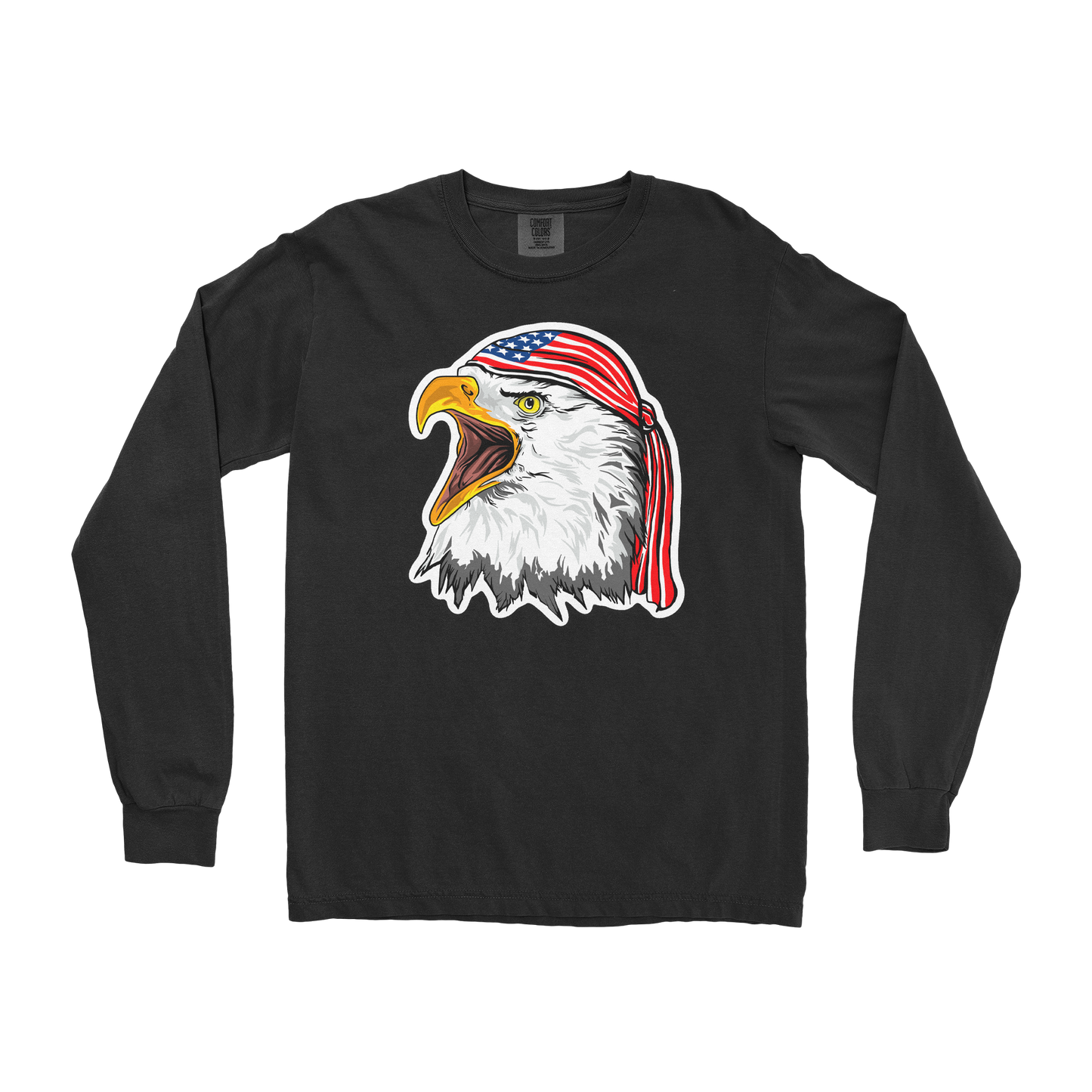 Comfort Colors Long Sleeve Freedom Eagle in Black
