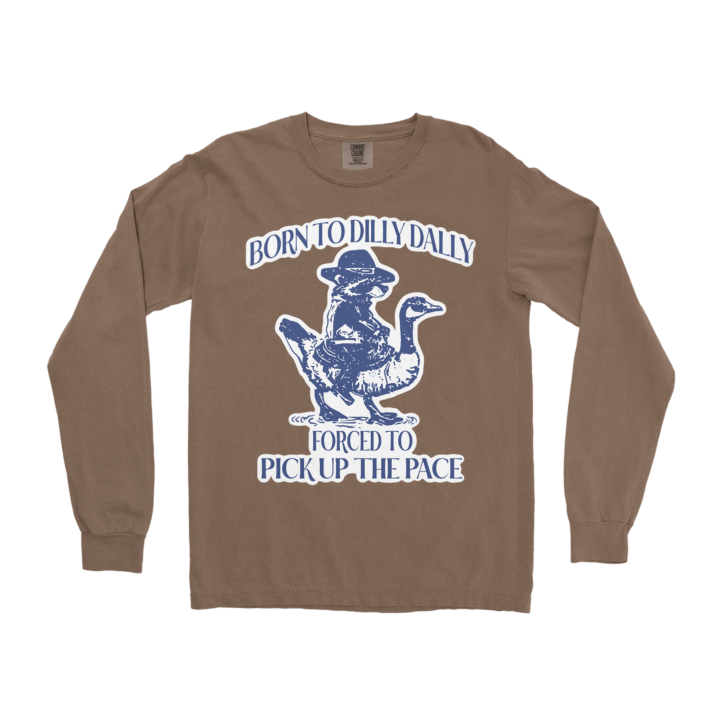 Comfort Colors Long Sleeve Dilly Dally in Espresso
