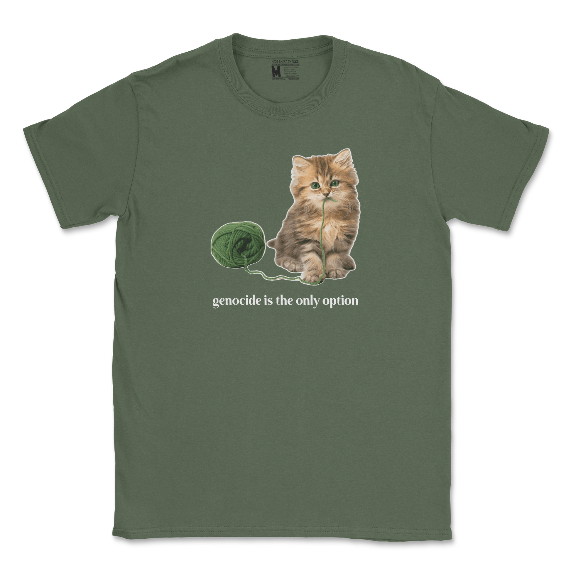 Gildan SoftStyle T-Shirt Genocide Kitty  in Military-Green