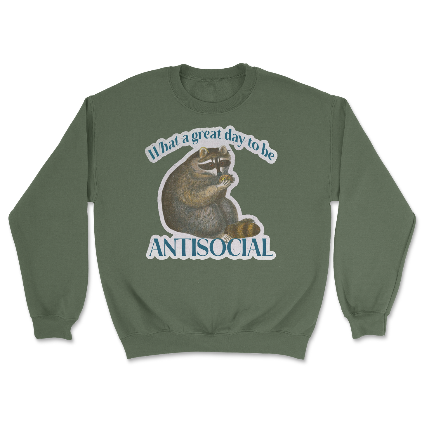 Heavy Blend Crew Neck Antisocial in Military Green