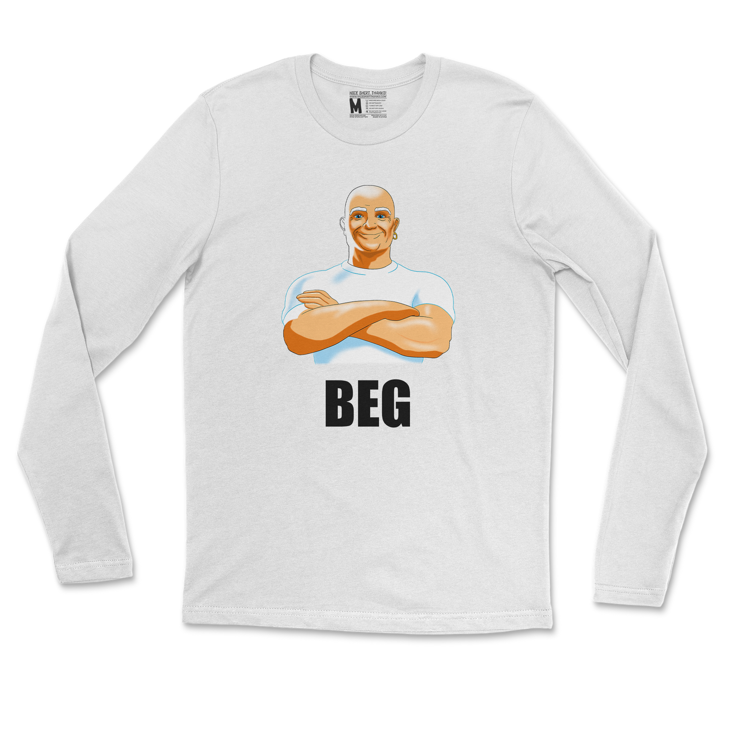 Gildan SoftStyle Long Sleeve Beg in White