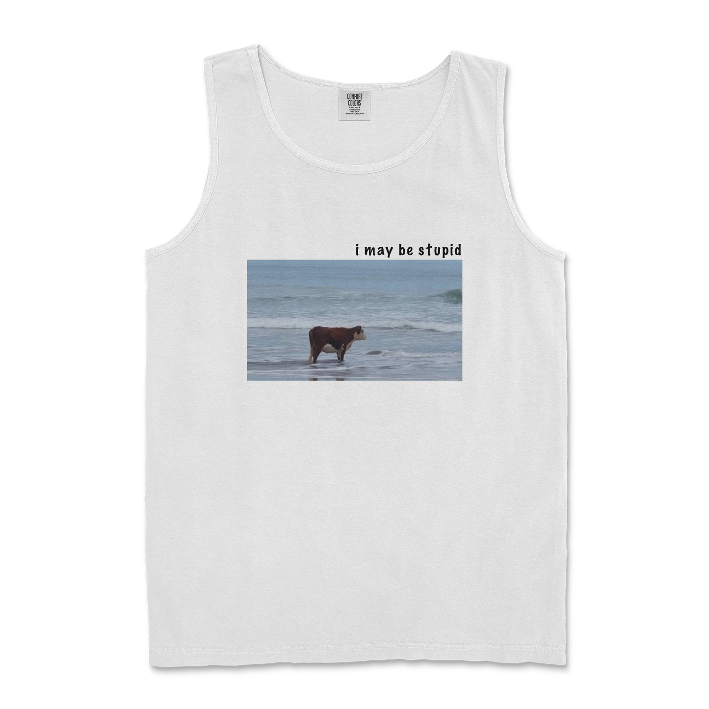 Comfort Colors Tank Top Stupid in White
