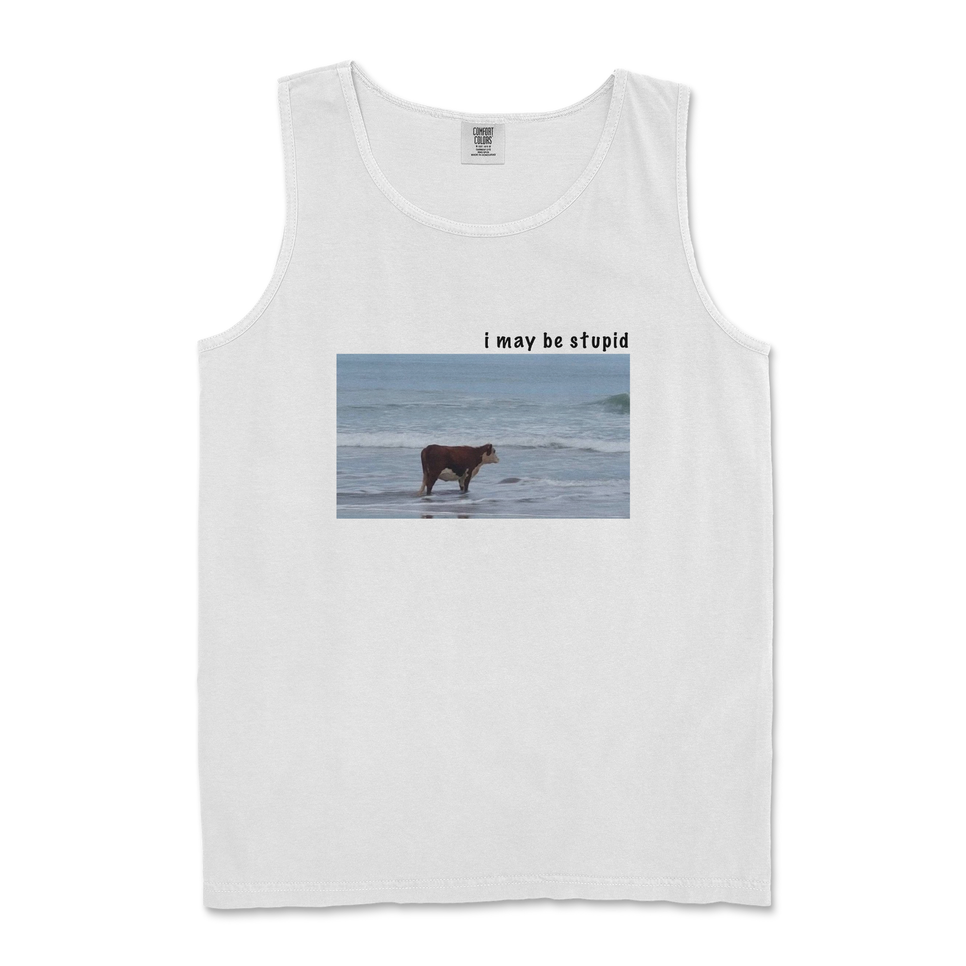 Comfort Colors Tank Top Stupid in White