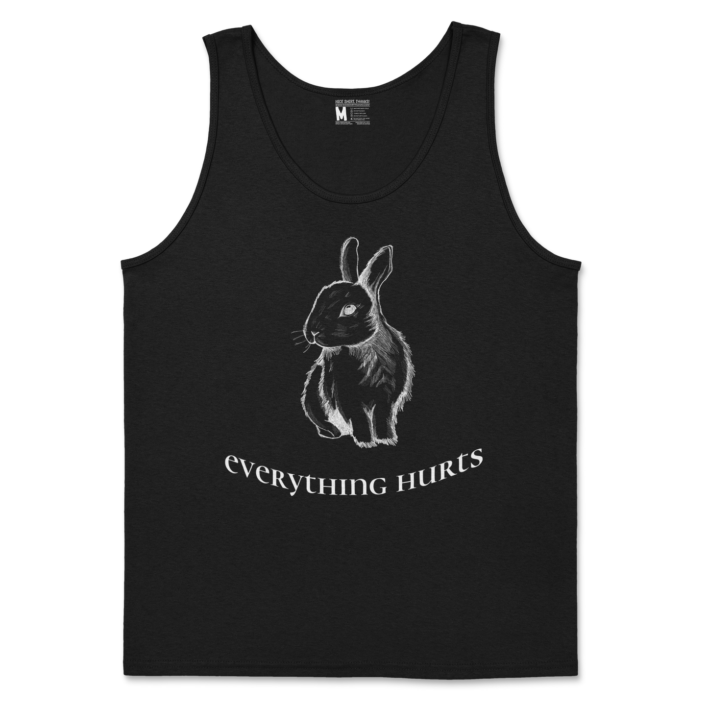 Gildan SoftStyle Tank Top Everything Hurts in Black