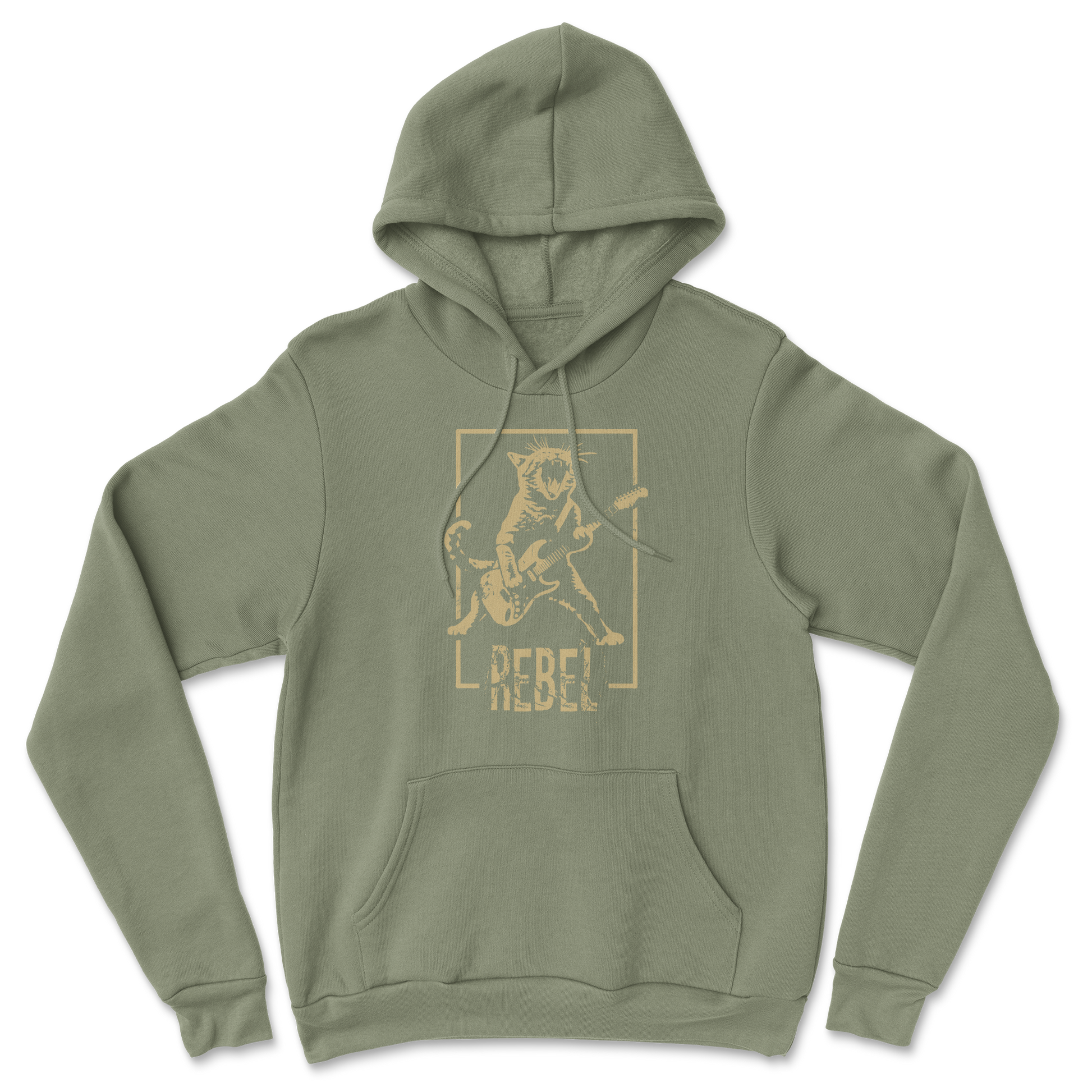 Heavy Blend Hoodie Rebel Kitty in Military Green