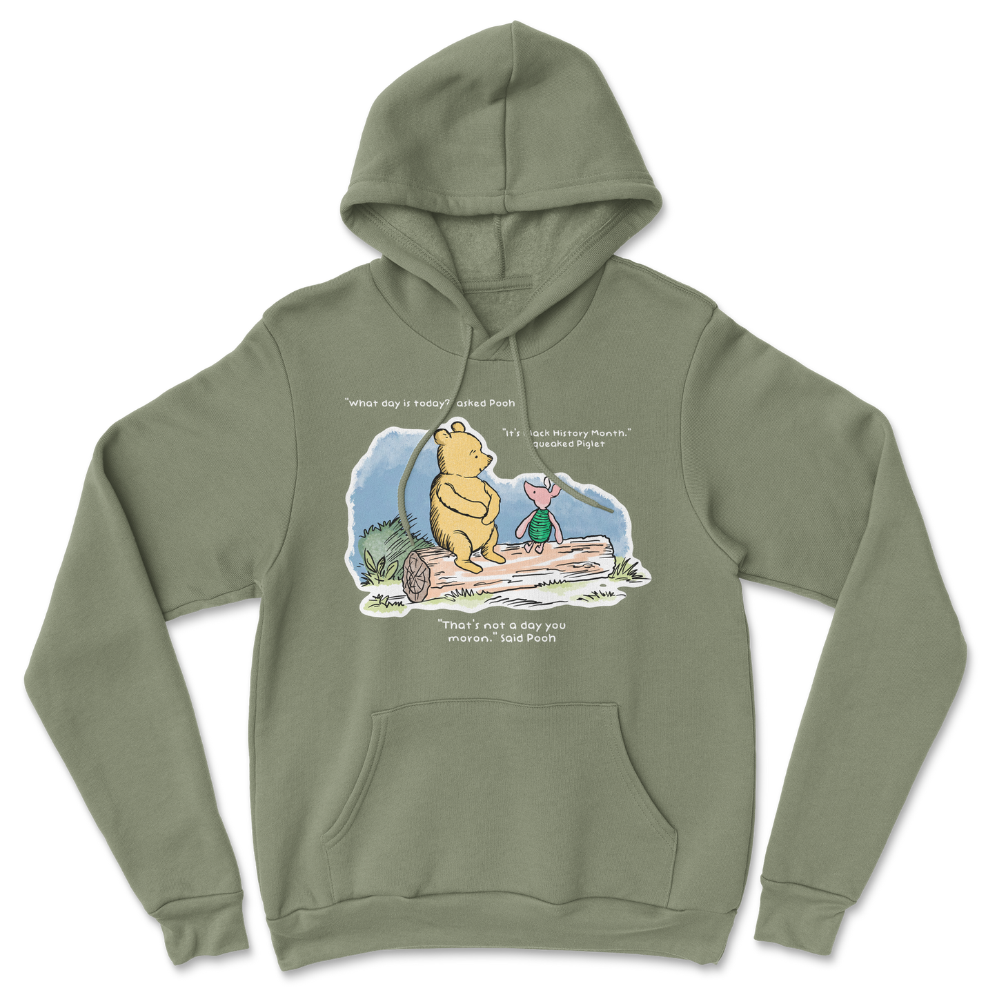 The Nice Shirt Hoodie Winnie the Pooh in Military-Green